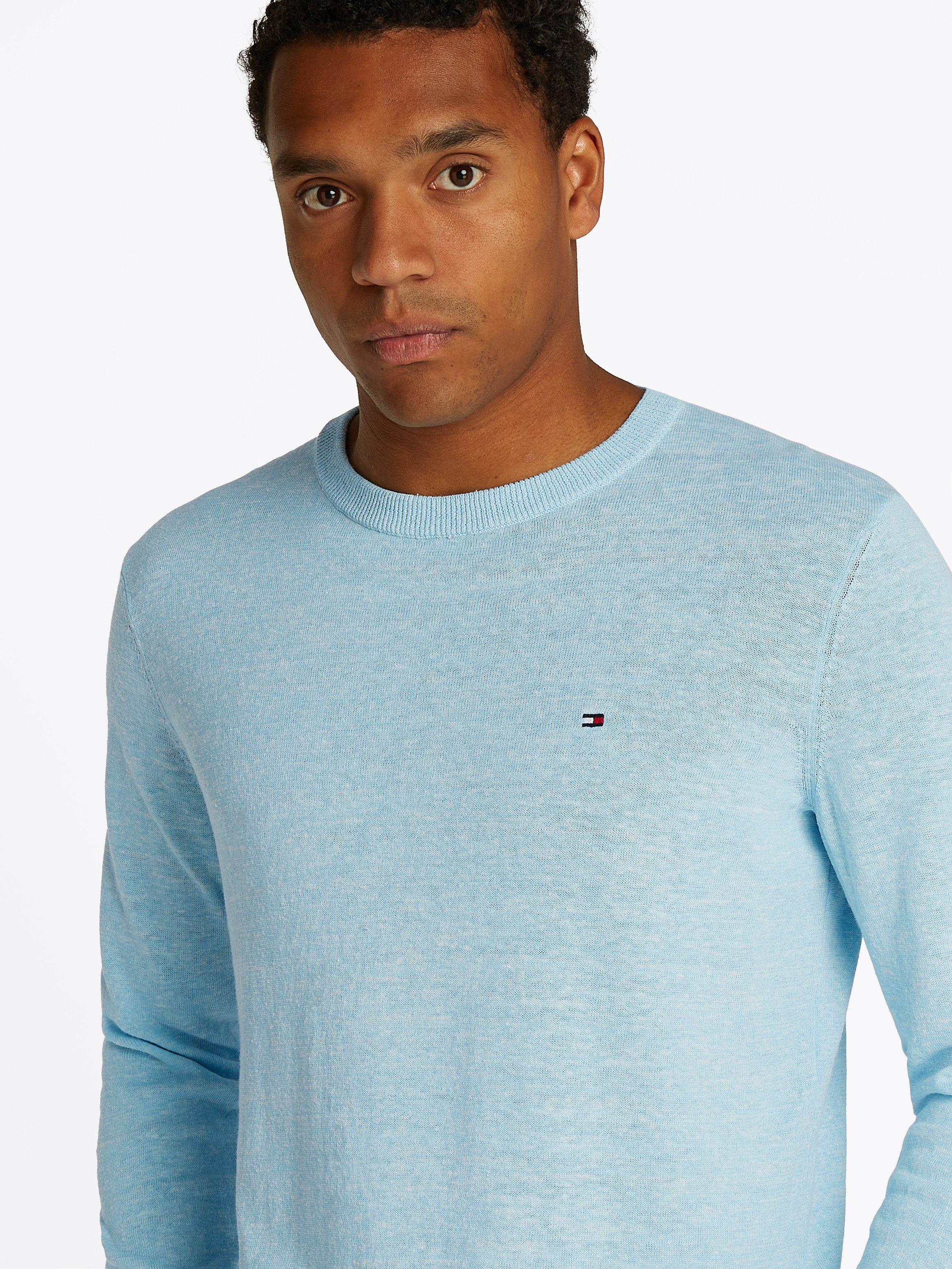 Tommy Hilfiger Trui met ronde hals COTTON LINEN CREW NECK