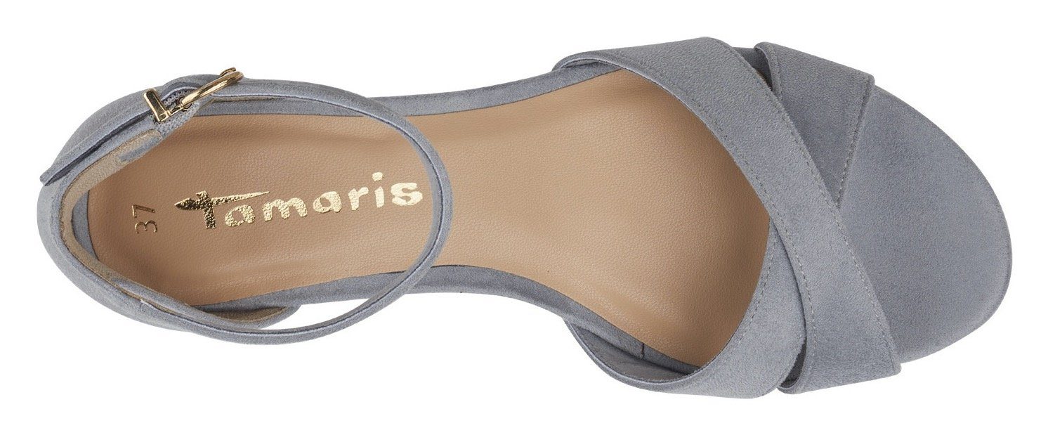 Tamaris Sandaaltjes blokhak, zomerschoen, sandalette met kruisband