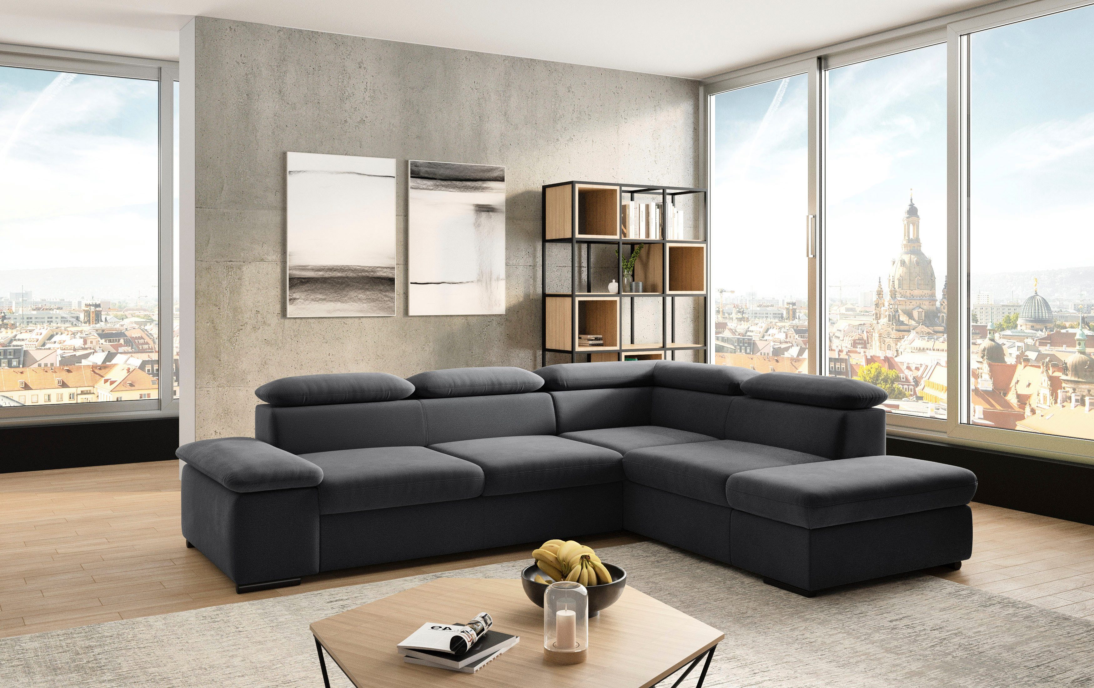 sit&more Hoekbank Alcudia L-vorm met armverstelling, optionele hoofdeindverstelling en bedfunctie