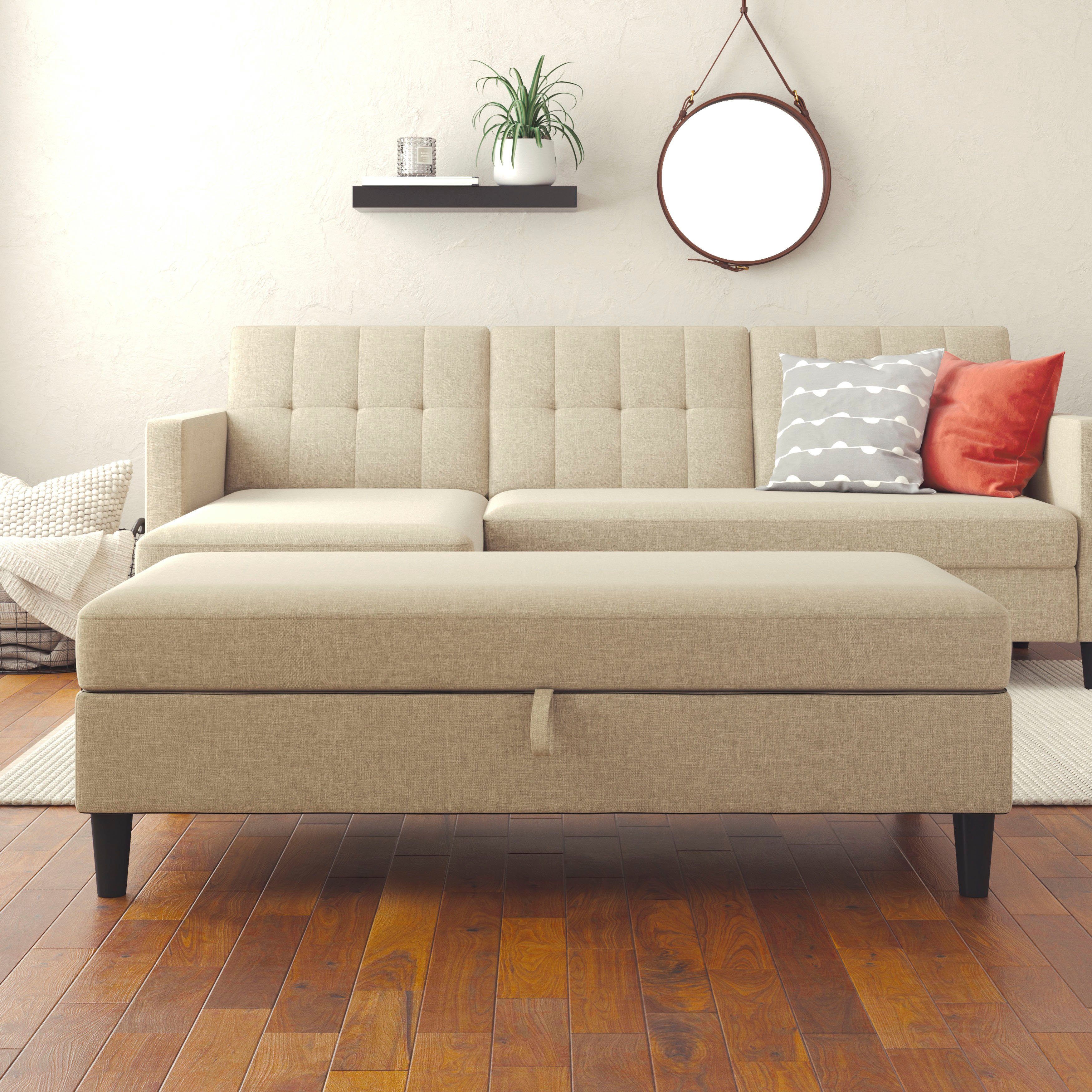Dorel Home Hocker met bergruimte Hartford Hocker met bergruimte, vrij plaatsbaar, zithoogte 43 cm
