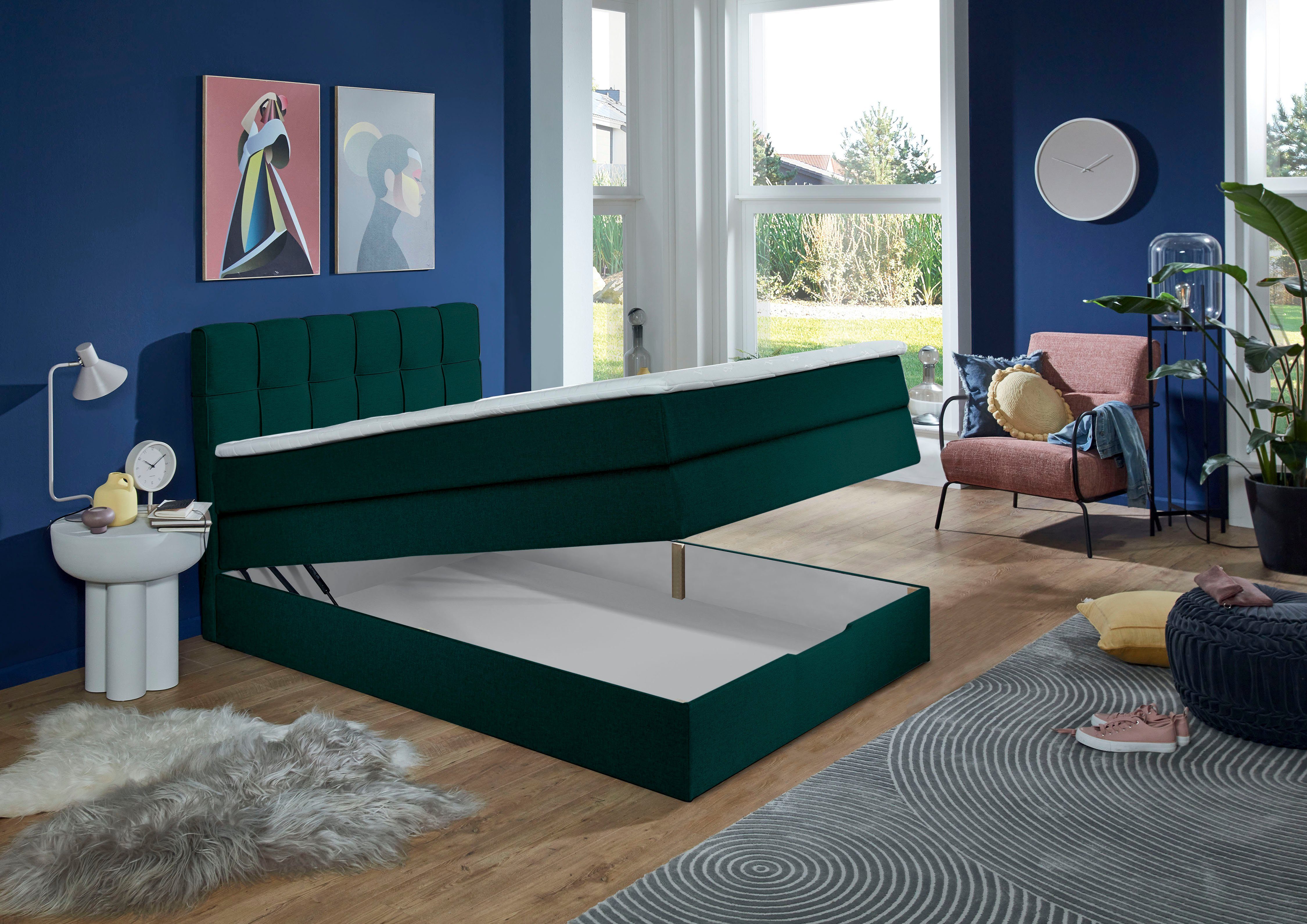 INOSIGN Boxspring Fornoli incl. topmatras en bedkist, h3 in twee matrassoorten
