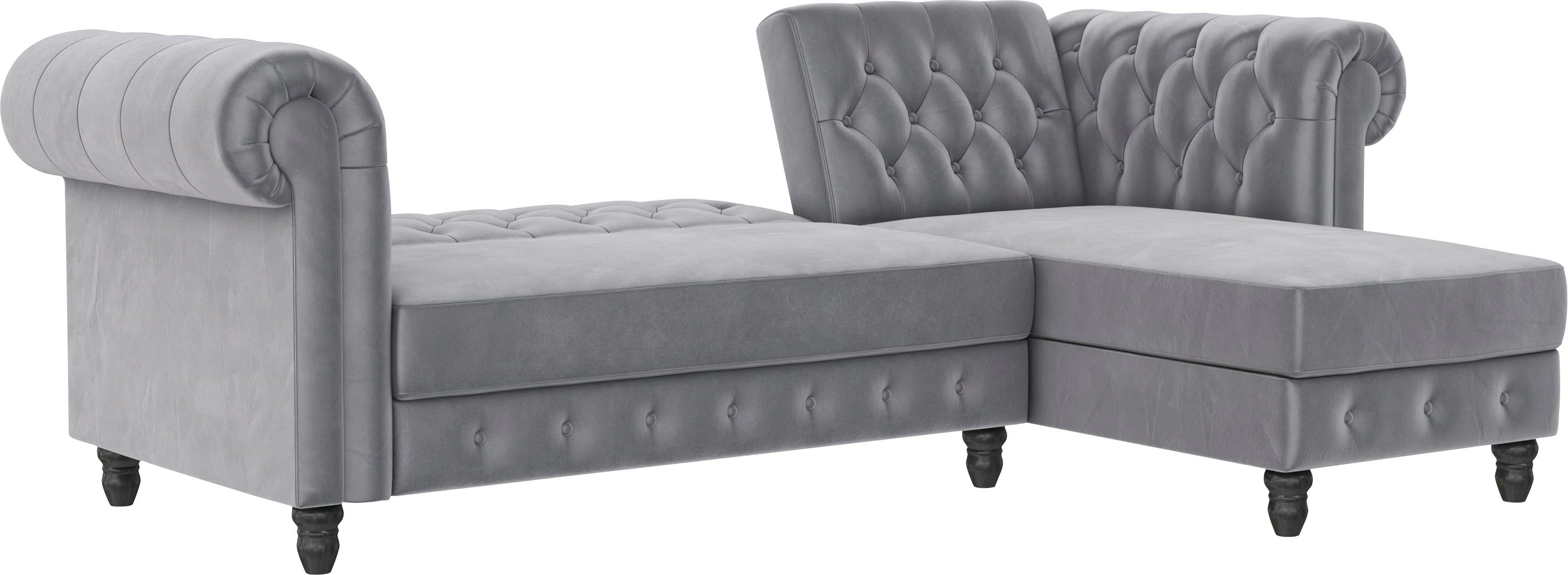 Dorel Home Hoekbank Felix, L-model, 241 cm (ligoppervlak108x195 cm), récamier verwisselbaar,