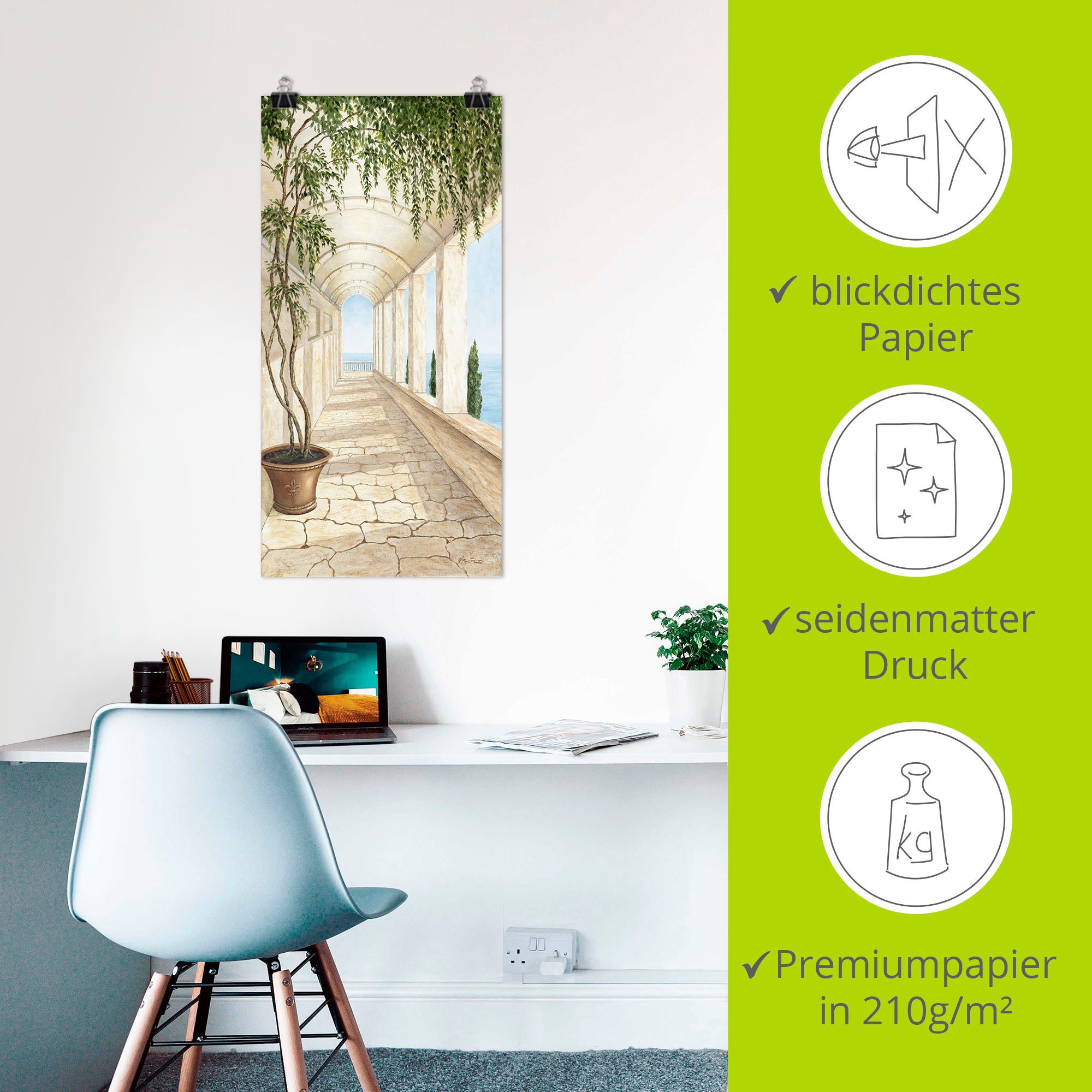 Artland Artprint Capri als artprint van aluminium, artprint voor buiten, artprint op linnen, poster, muursticker