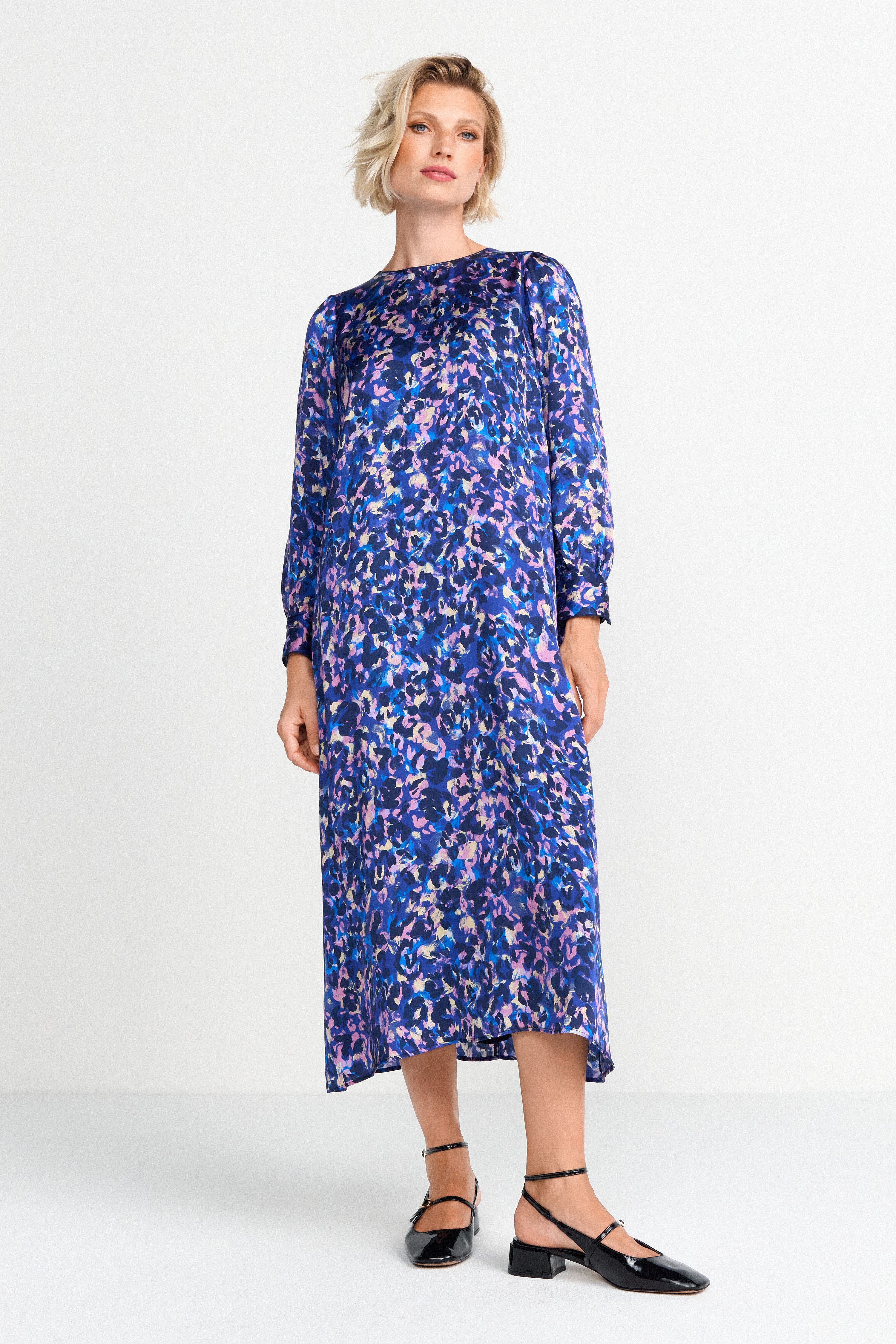 Rich & Royal Midi-jurk met artistieke kleur-leo-print