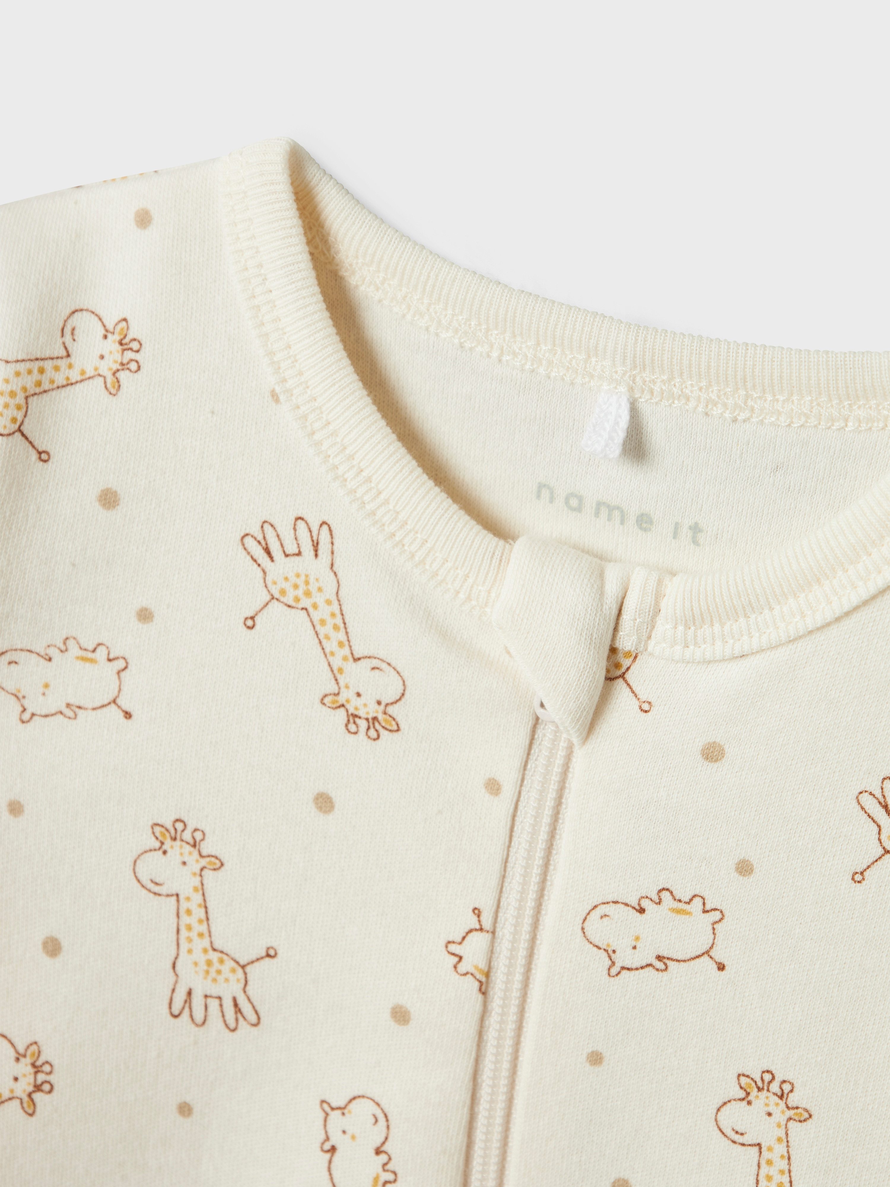 Name It Slaaponesie NBNNIGHTSUIT 2P ZIP FF JET GIRAFFE NOOS (set, 2-delig)