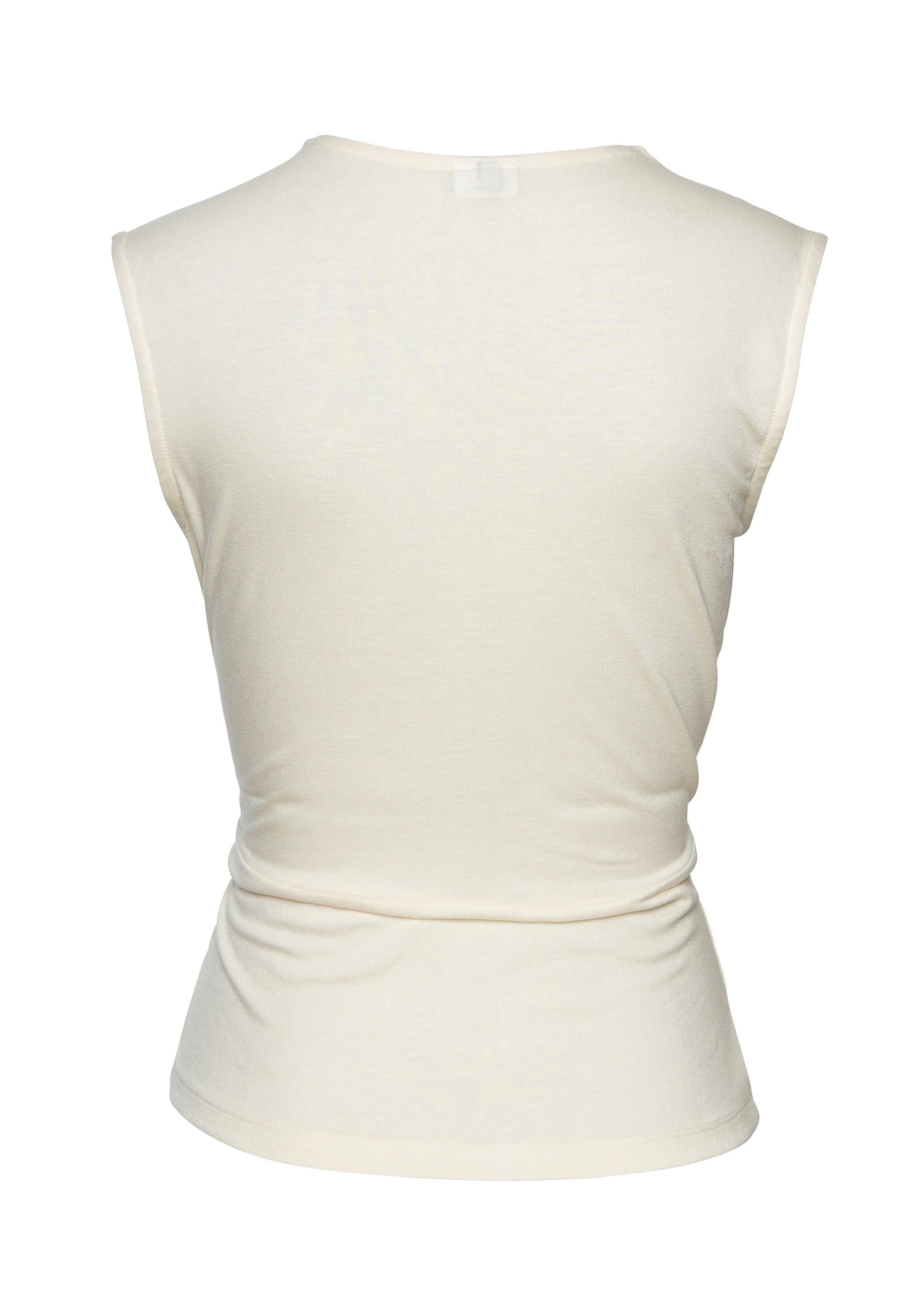 Lascana Shirttop met subtiele rimpelingen op de schouder, elastische damestop