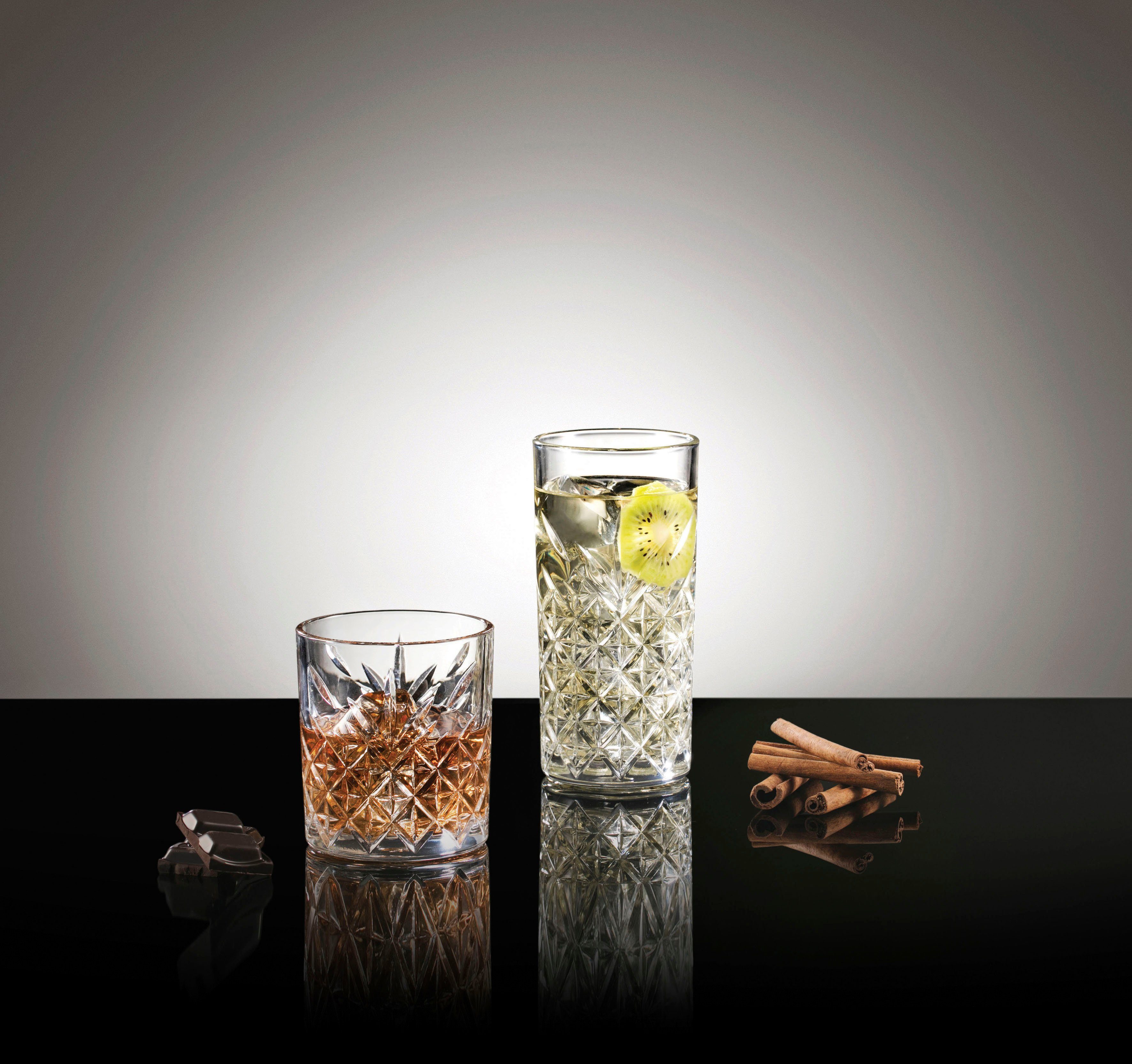 CreaTable Glazenset TIMELESS drinkglazen 4 waterglazen, 4 whiskyglazen als set (set, 8-delig)