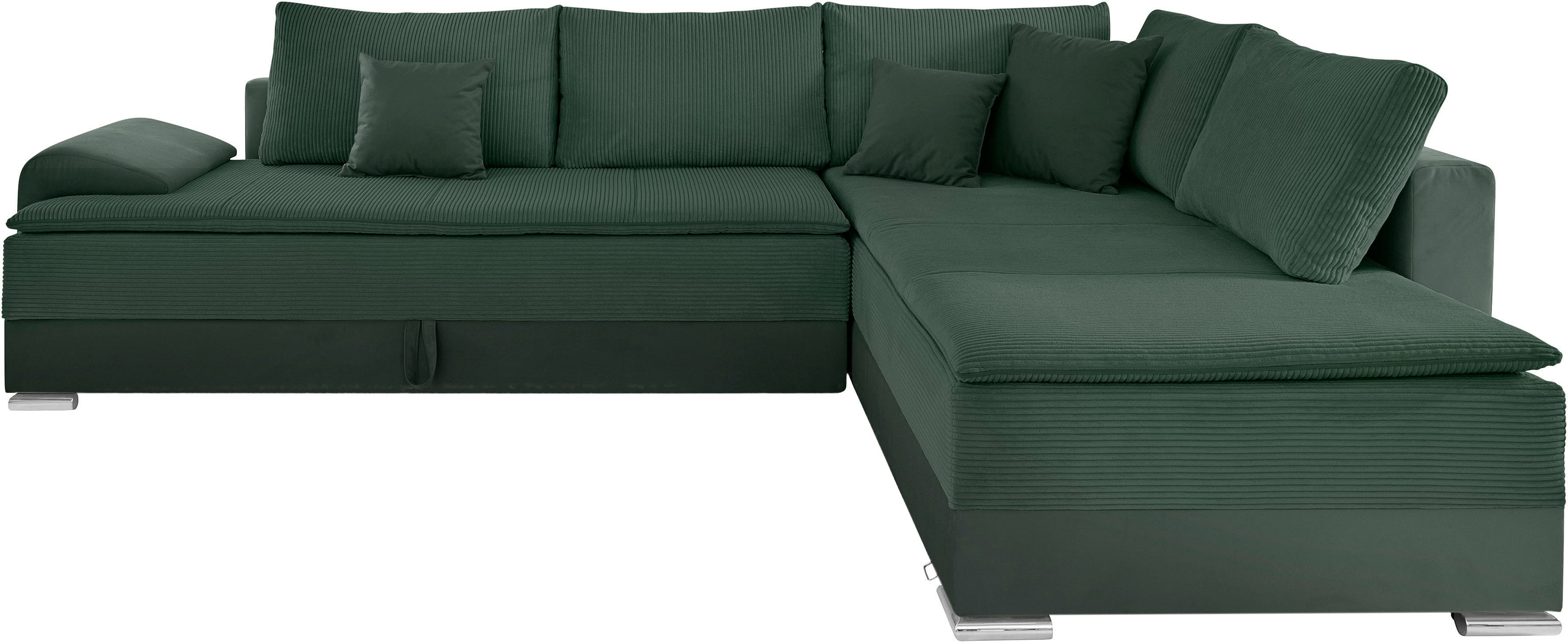 INOSIGN Hoekbank Boxspringbed Night & Day L-vorm met permanente slaapfunctie met armleuning