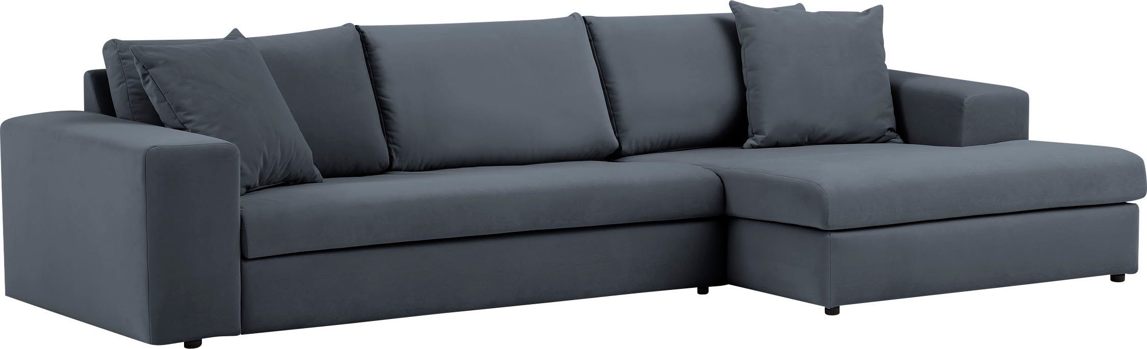 andas Hoekbank SLEETLAND XXL van fluweel of in vintage leer-look, L-model,