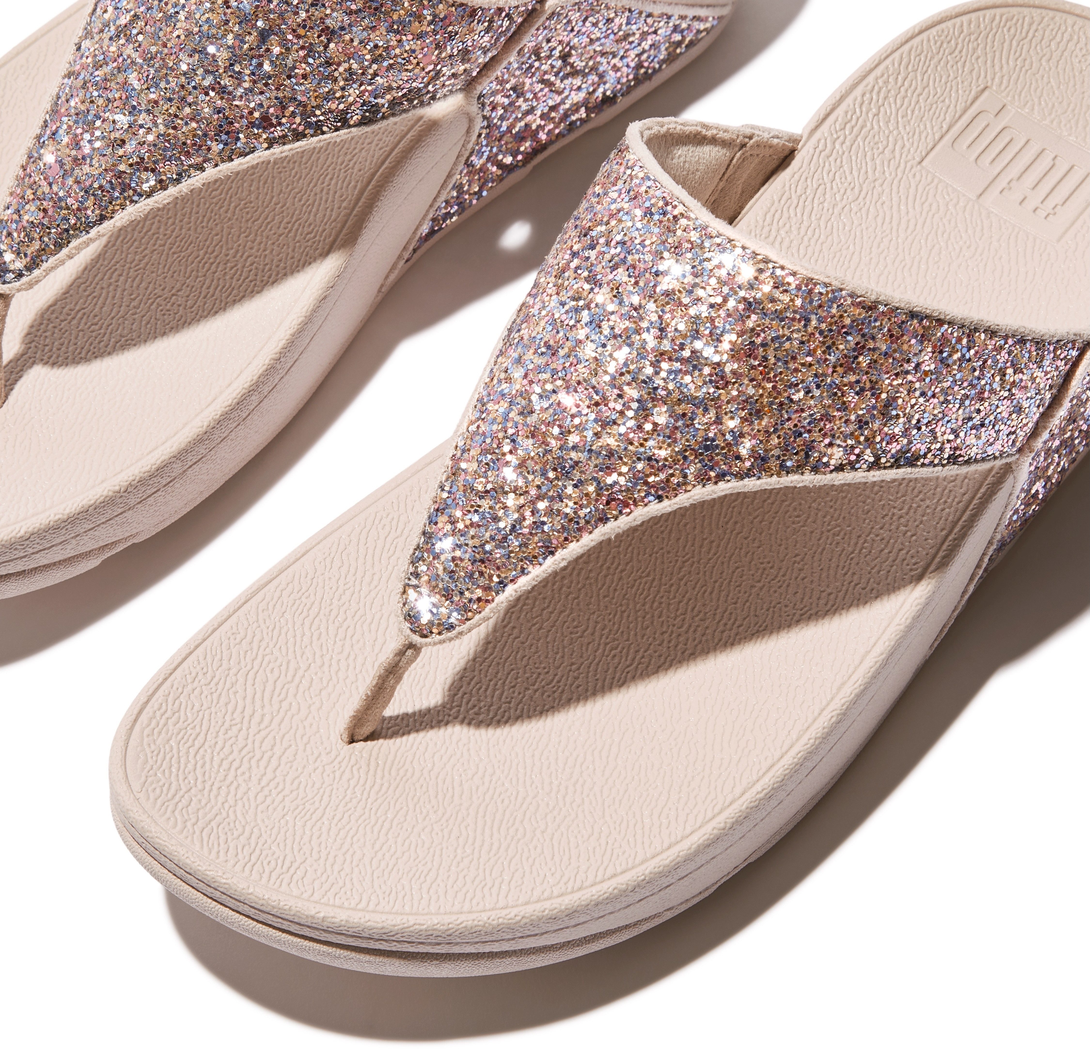 Fitflop Teenslippers LULU , dianette, pantoffel, slides met kleurrijke glitter