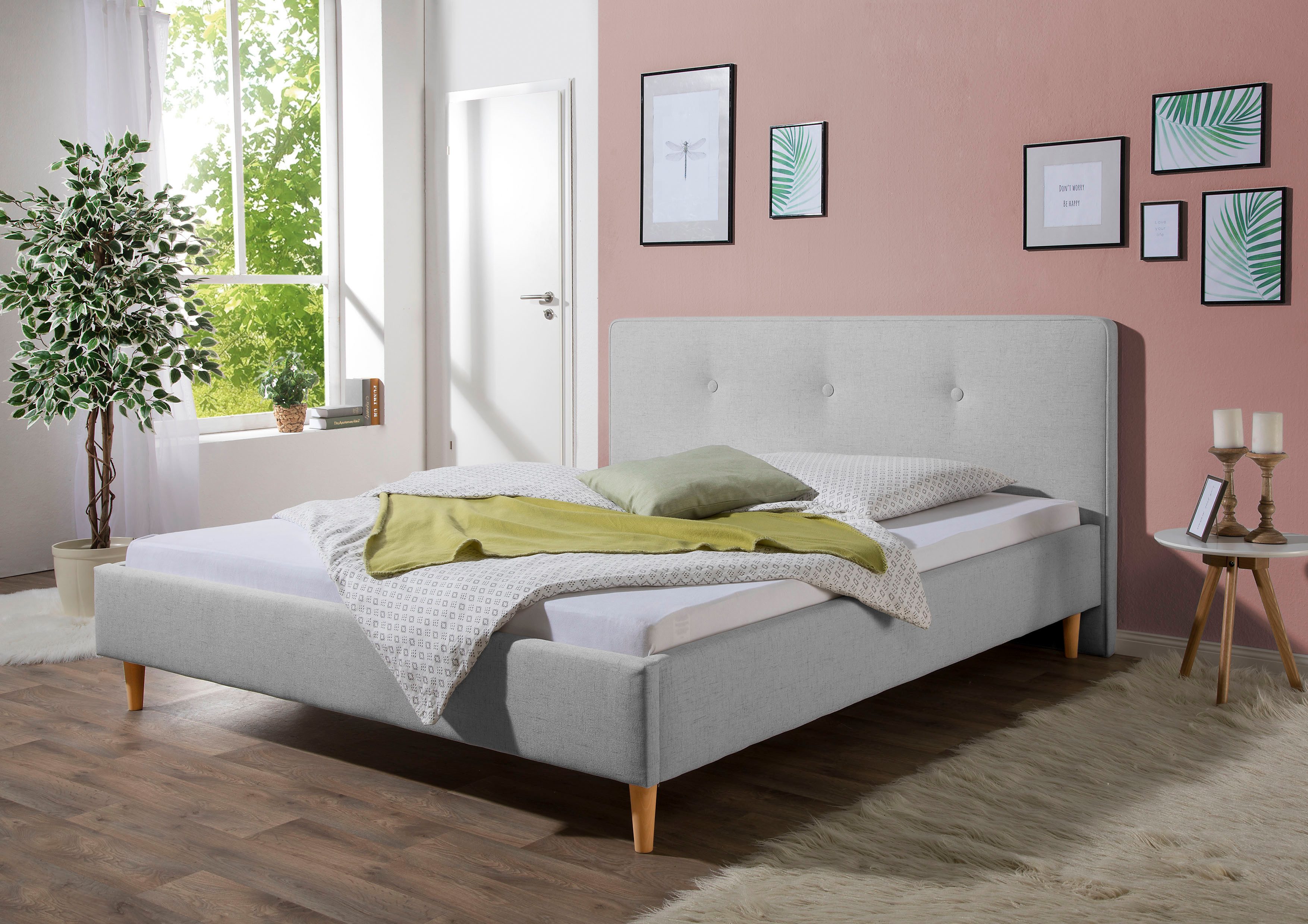 Maintal Gestoffeerd bed Lonepine Zijkanten van het bed zelf te monteren, zonder bedkist bedden grijs