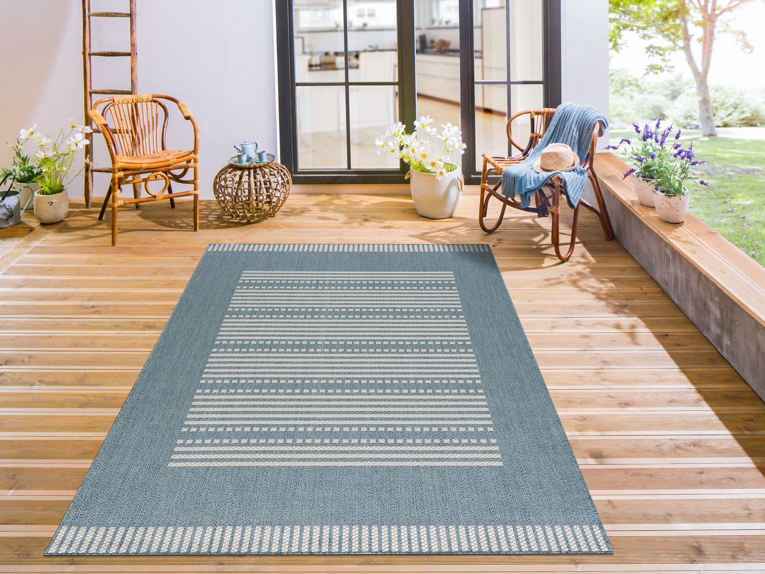andas Vloerkleed PICO Geschikt voor buiten, sisal-look, weerbestendig & uv-bestendig, platweefsel