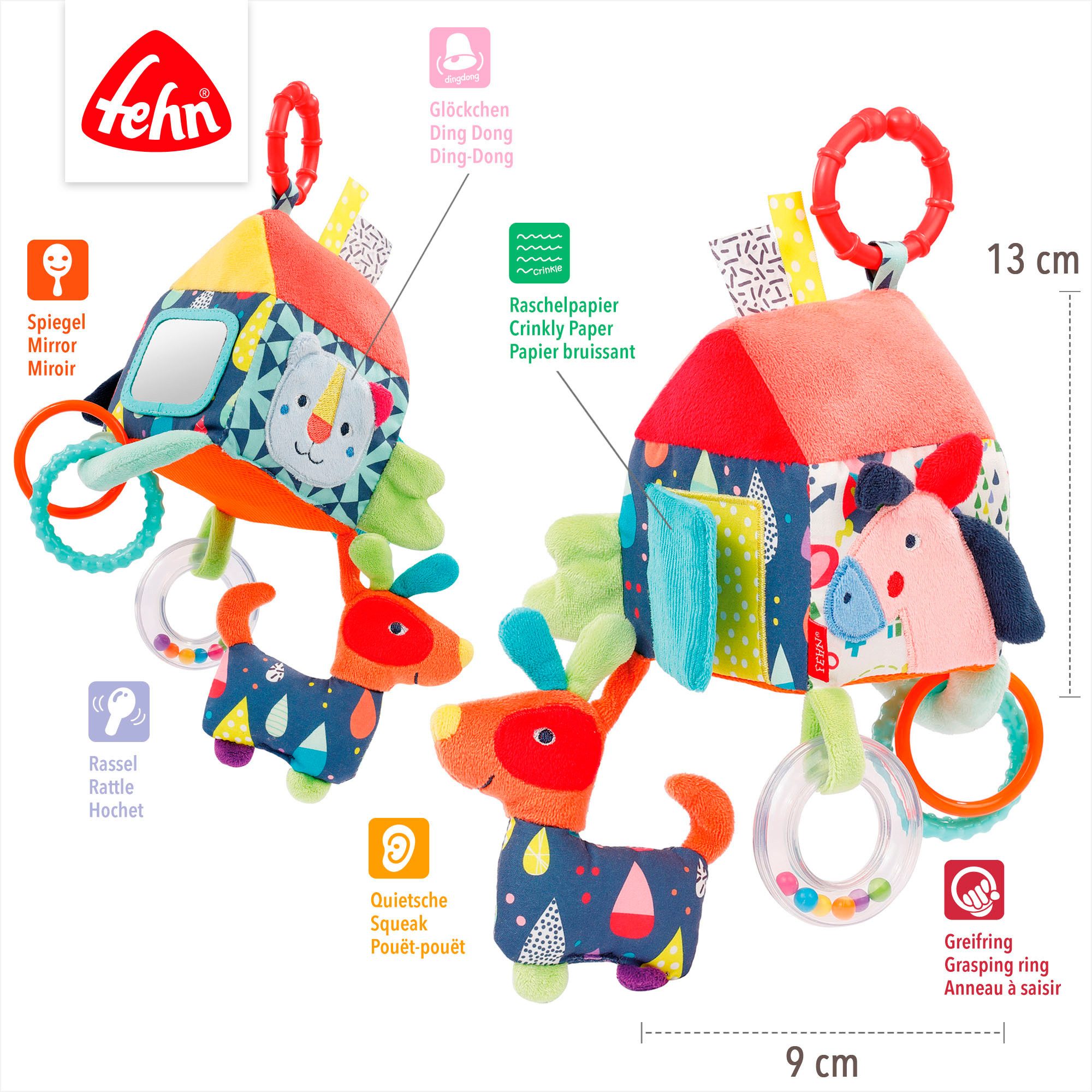 Fehn Grijpspeeltje COLOR Friends, activiteitshuis