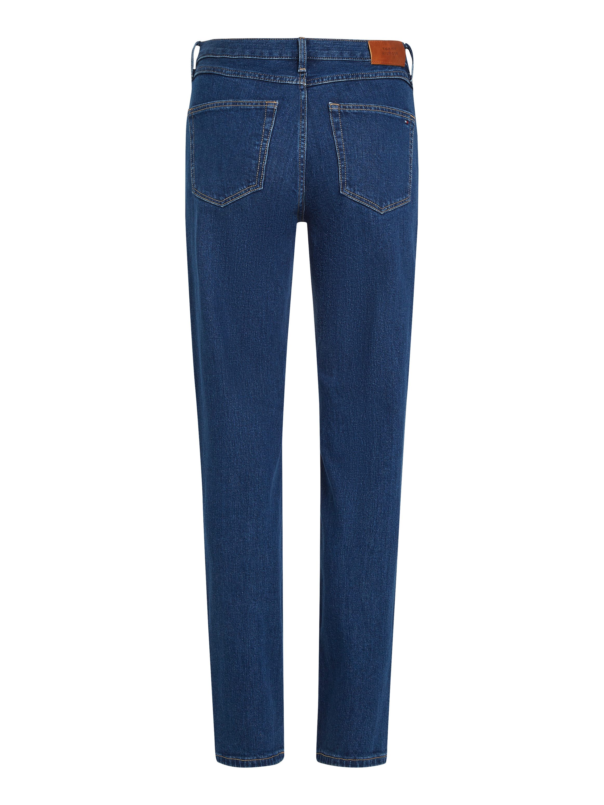 Tommy Hilfiger Straight jeans CLASSIC STRAIGHT RW ECRU met logo-badge, in enkel-lengte