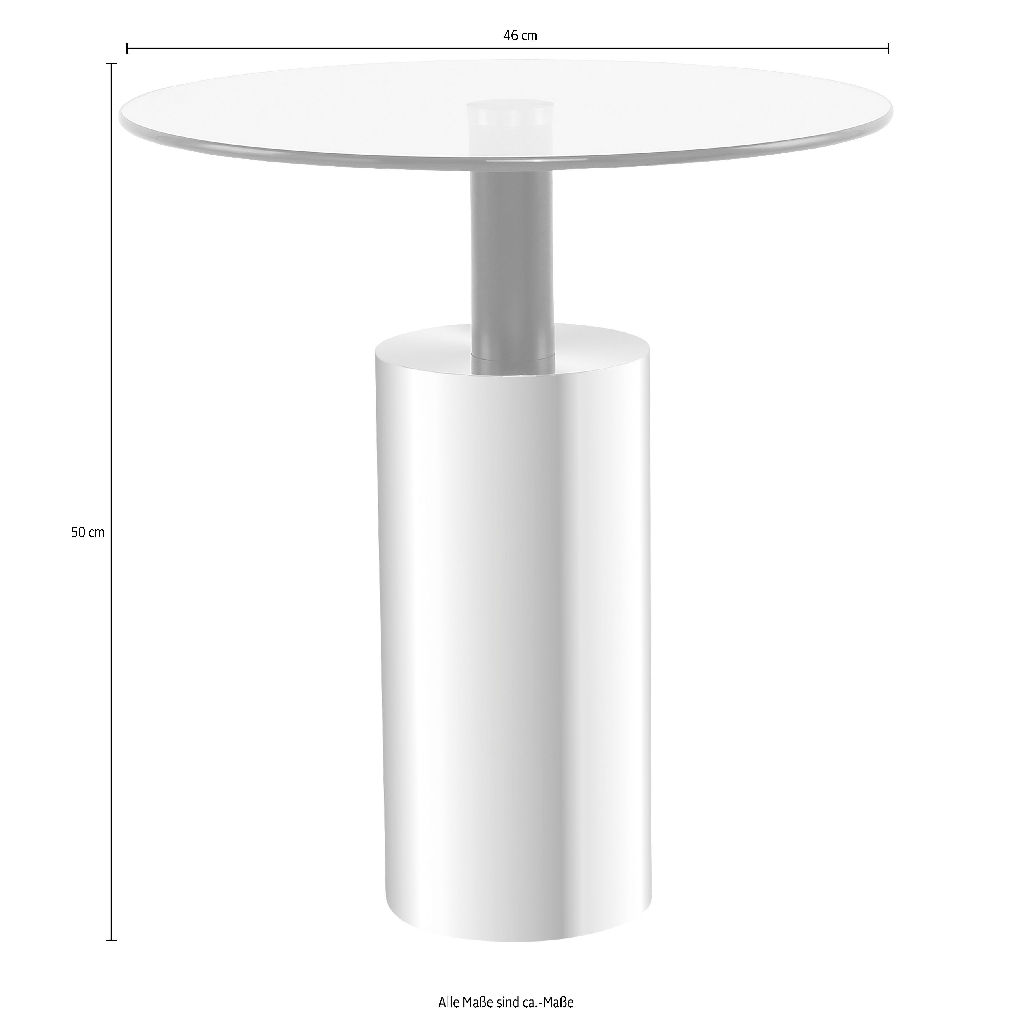 Kayoom Bijzettafel Rosanna 525, bijzettafel in glamoureuze stijl, ronde glazen tafelblad (1 stuk)