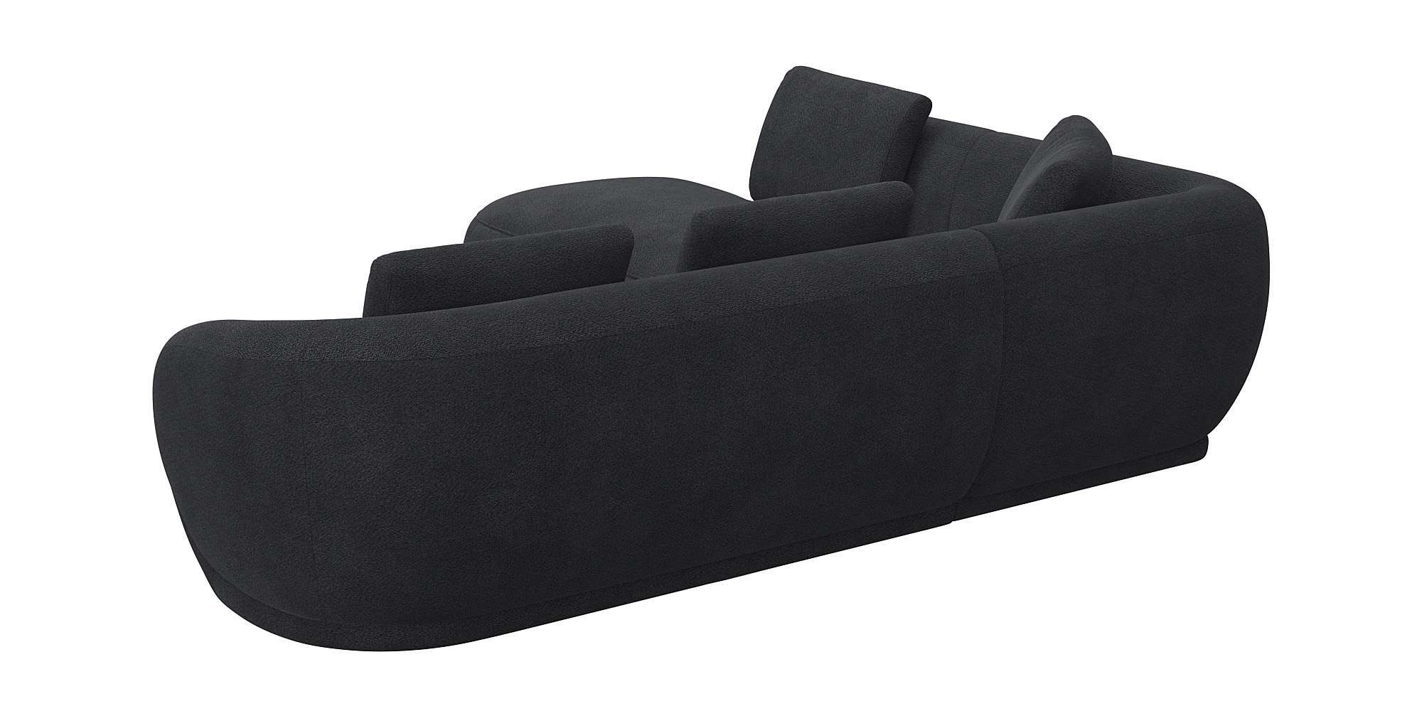 FLEXLUX Hoekbank Torino, rond, L-vorm, bankhoek met ottomane Modern, organisch bankontwerp, koudschuim, golfvering