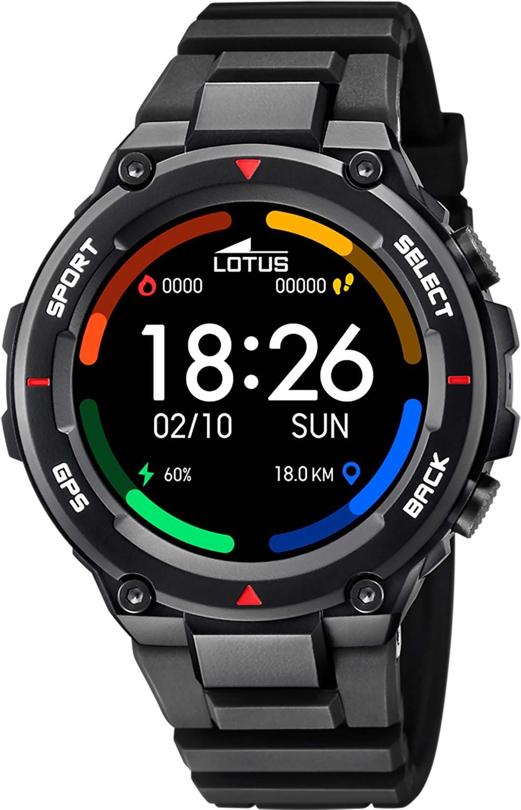 Lotus 50024-4 Horloge Smartime smartwatch kunststof zwart 51 mm