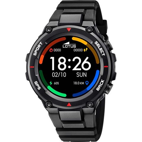 Lotus 50024-4 Horloge Smartime smartwatch kunststof zwart 51 mm