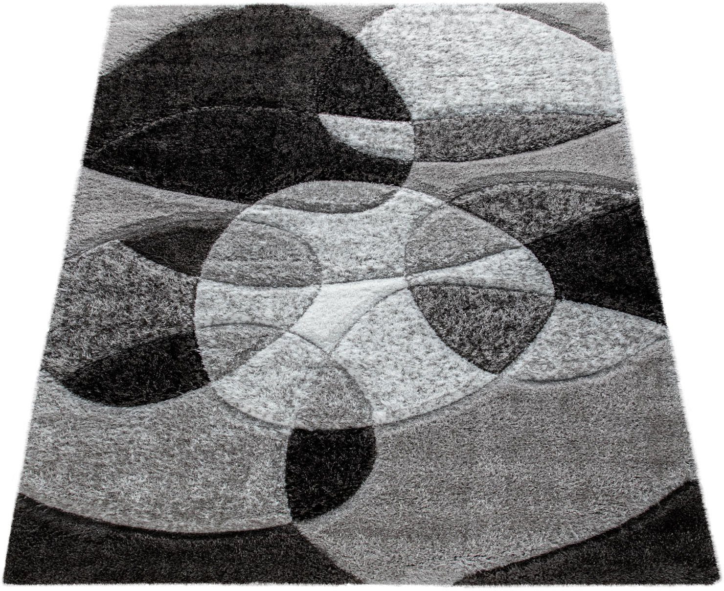 Paco Home Hoogpolig vloerkleed Teneriffa 642 3d-design, modern abstract motief, ideaal in de woonkamer & slaapkamer