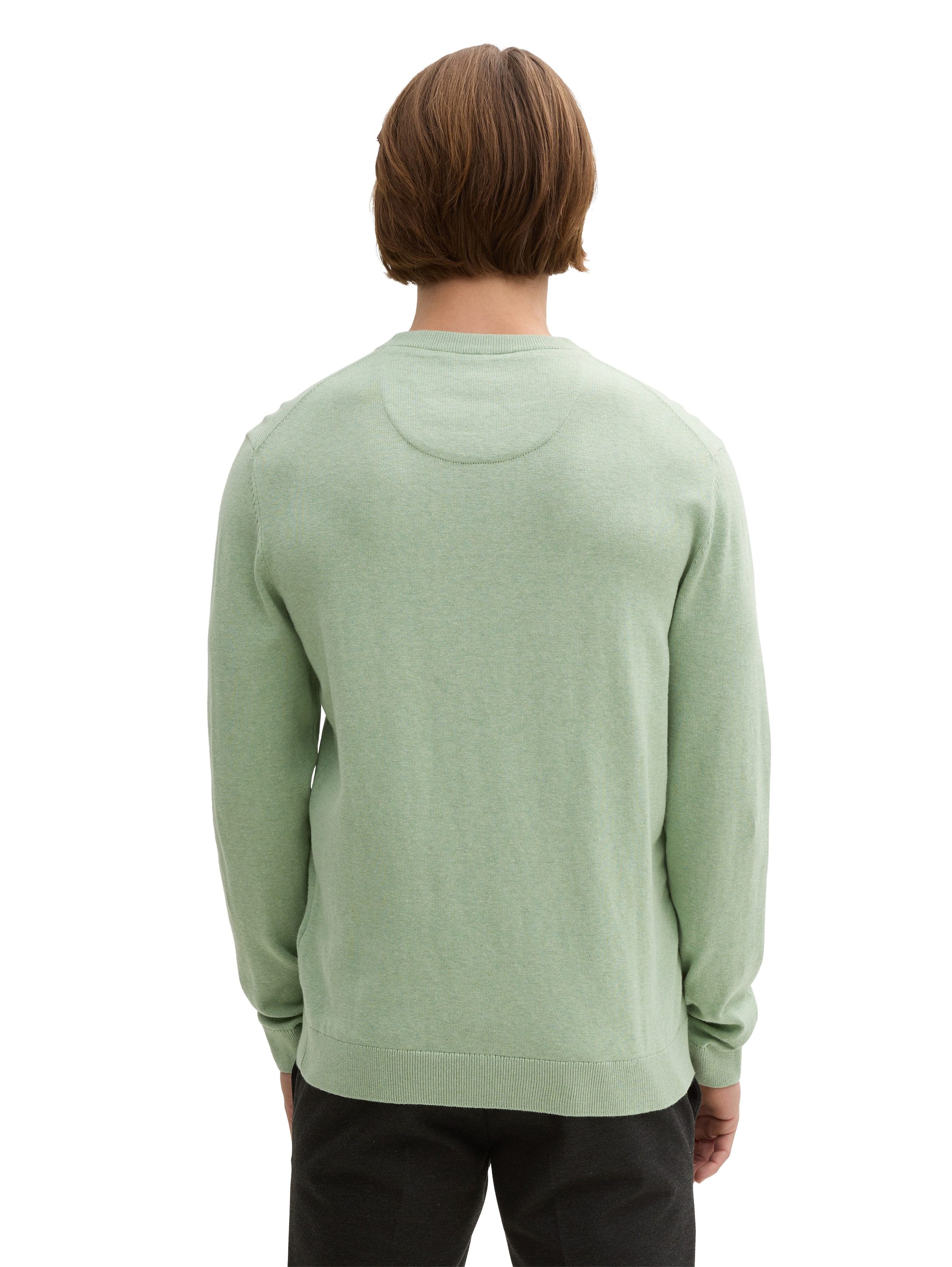 Tom Tailor Trui met ronde hals met geborduurd logo