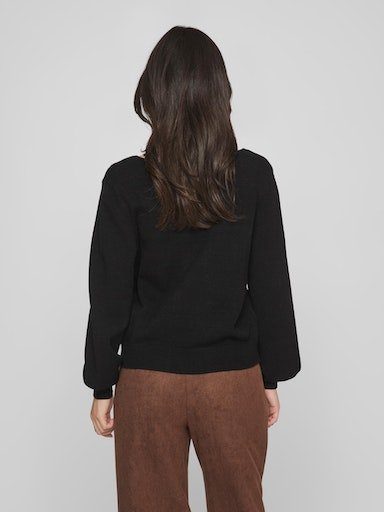 Vila Trui met V-hals VIRIL REV V-NECK L/S TOP - NOOS