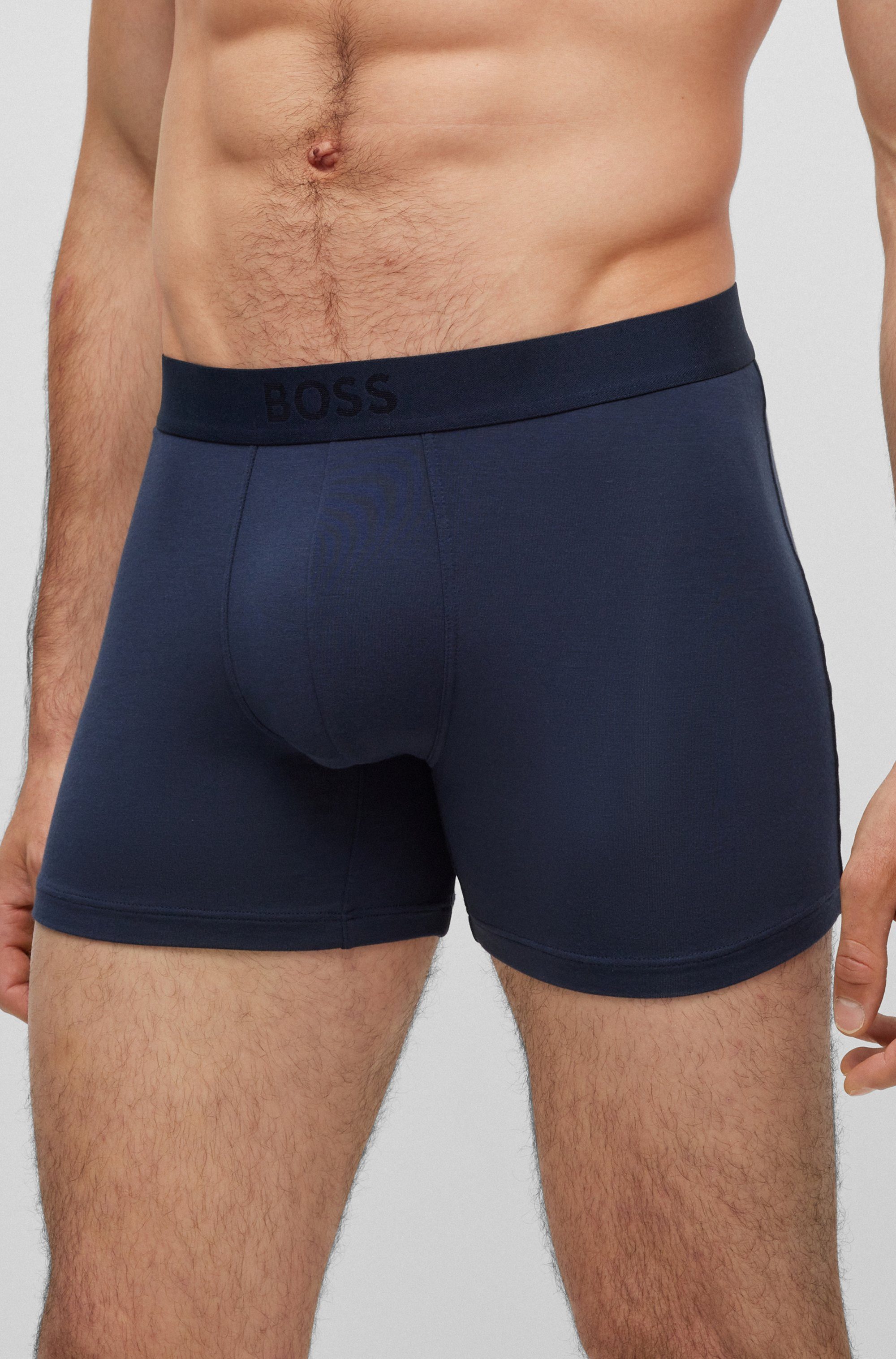 BOSS Boxershort BoxerBr 2P UltraSoft met tonale boss logo-elastisch tailleband (2 stuks, Set van 2)