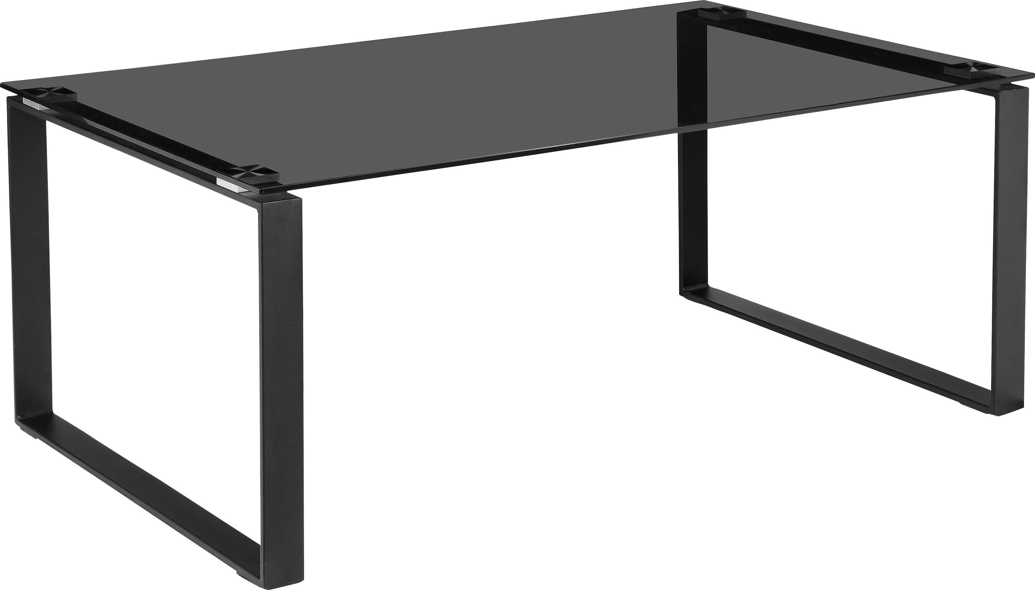 Places of Style Salontafel Simsbury Tafelblad van gehard glas 0,8 cm, onderstel van metaal, hoogte 45 cm