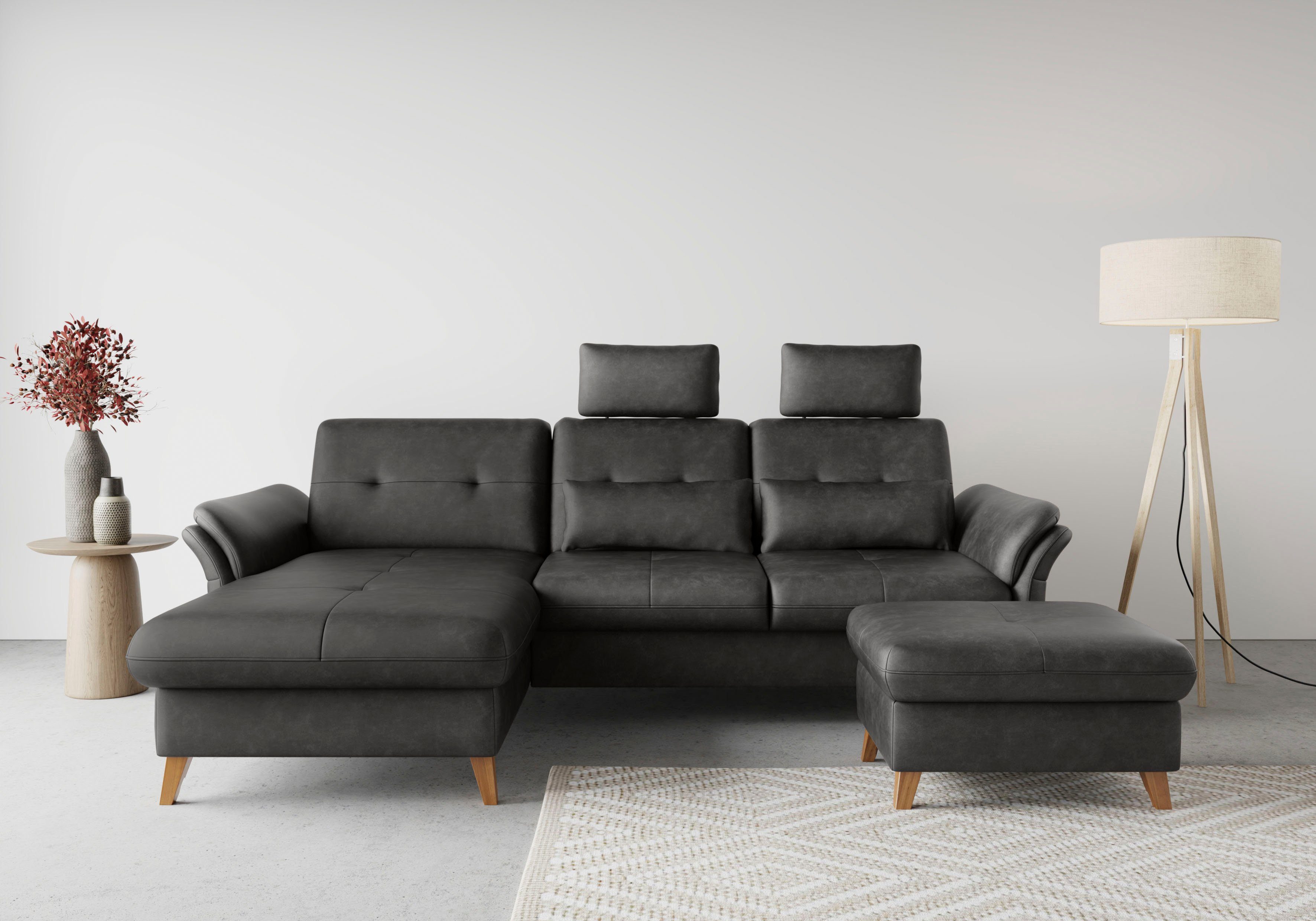 sit&more Hoekbank Göteborg Zitdiepteverstelling en binnenvering, naar keuze met slaapfunctie