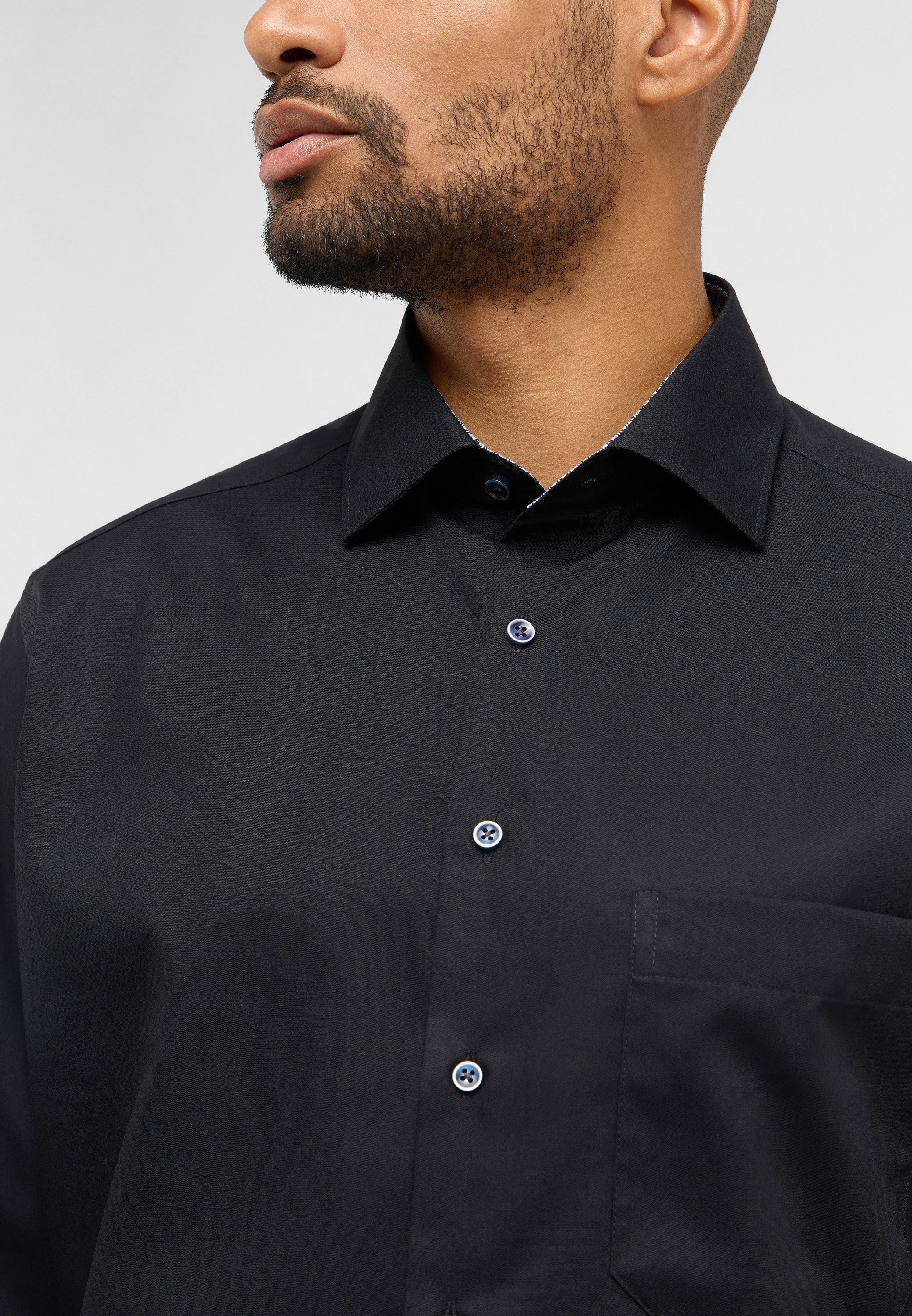 Eterna Overhemd met lange mouwen Comfort fit NON IRON (strijkvrij)