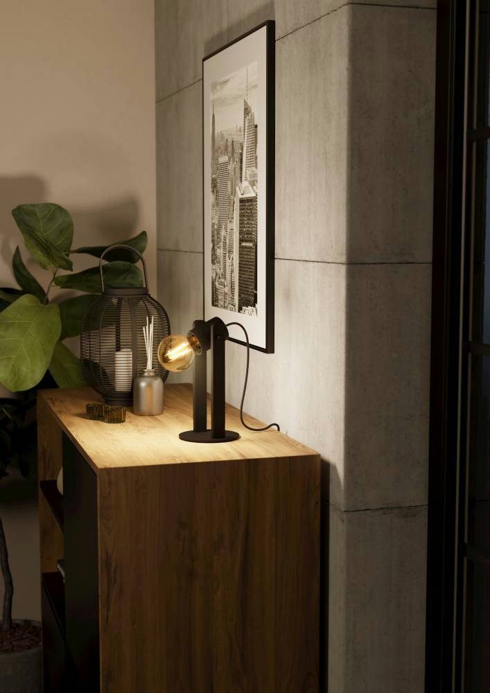 EGLO Tafellamp PLIMSOLL Nachtkastlamp, draaibare spots, lamp woonkamer, FSC100PA, E27 (1 stuk)