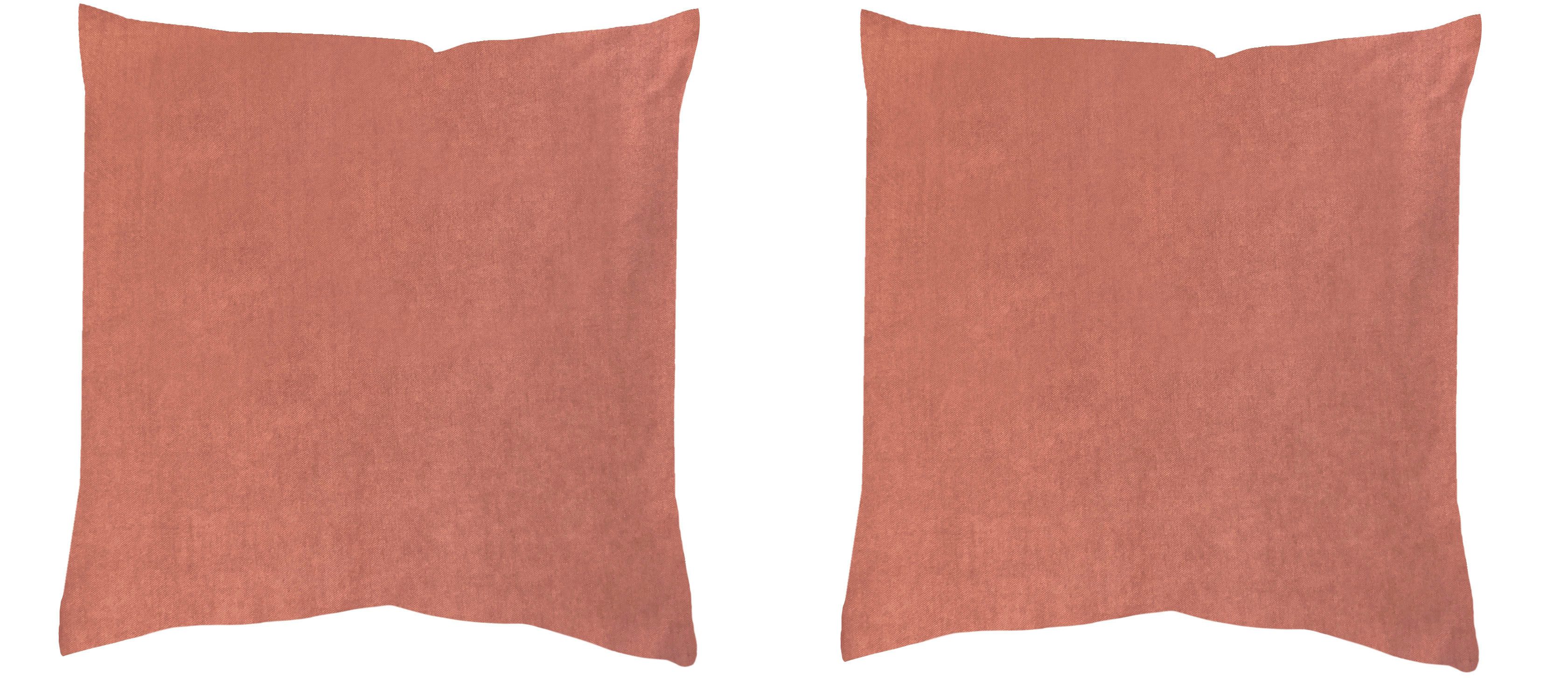 HOME WOHNIDEEN Kussenhoes ELMER 2-DELIG PAKKET MET VULLING (2 stuks) sierkussens maat 50 cm x 50 cm roze