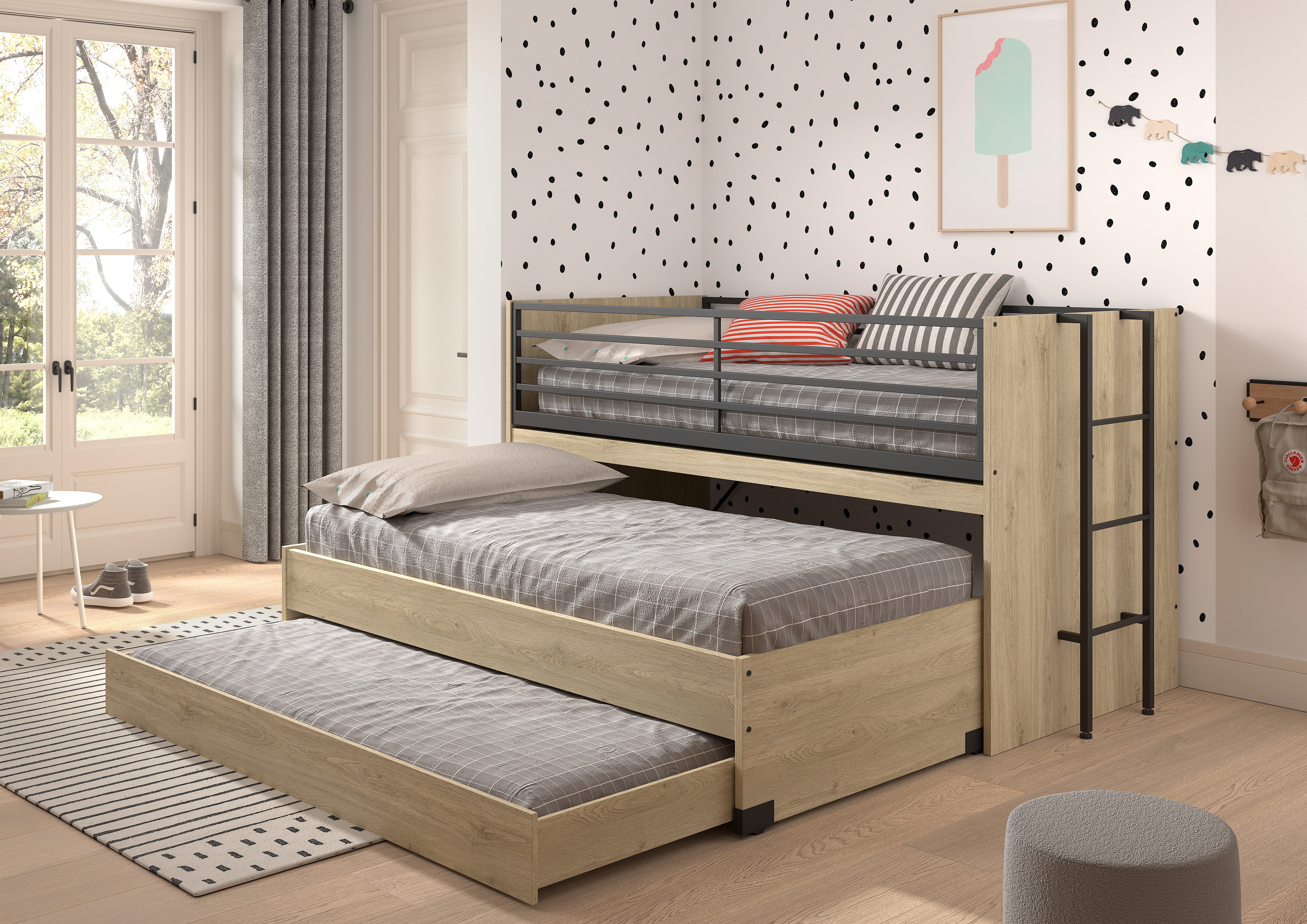 Home affaire Stapelbed Praktisch stapelbed met veel functionaliteit, 2 decors om uit te kiezen