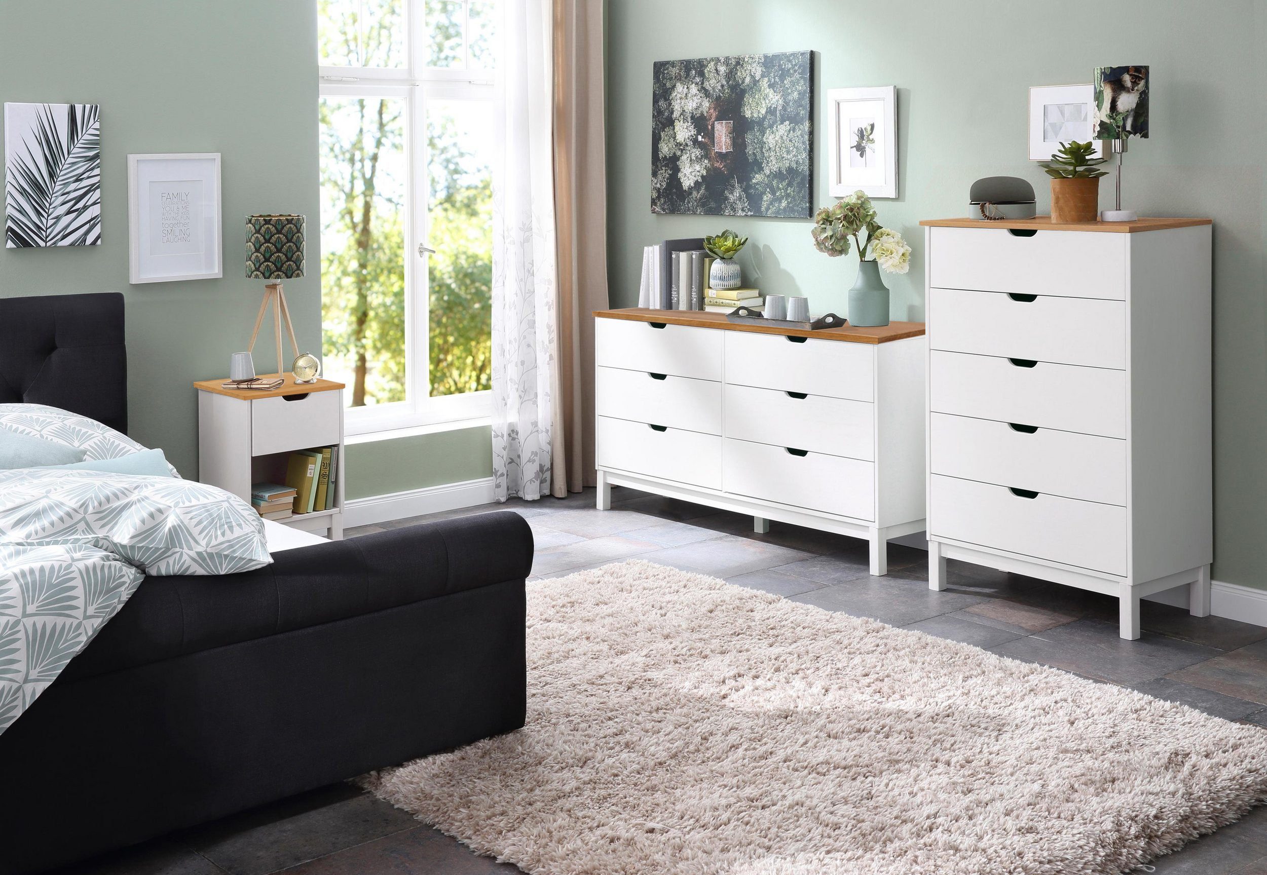 Home affaire Nachtkastje Post massief grenenhout, opbergmogelijkheid door lade, breedte 38 cm