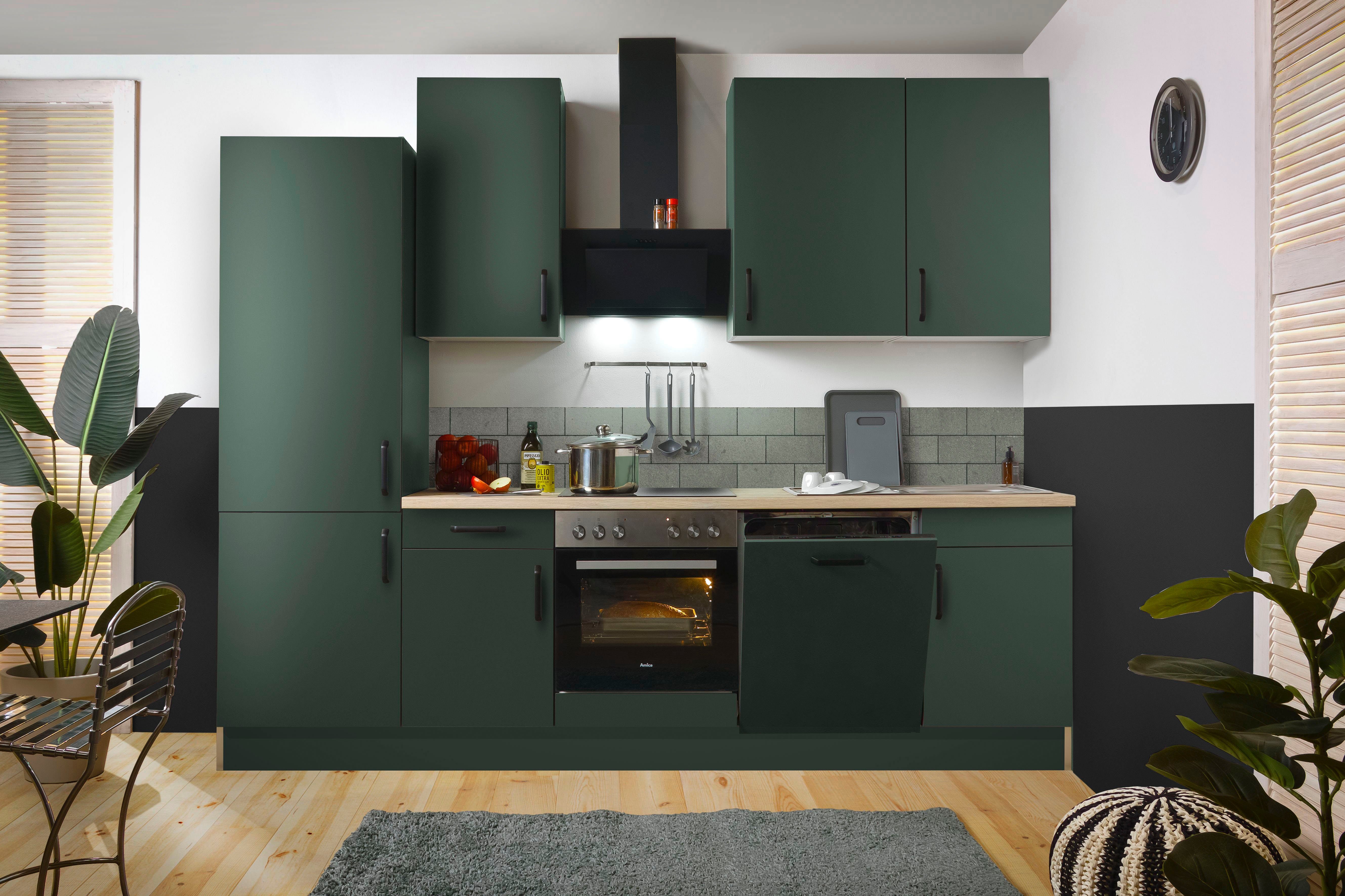 wiho Küchen Keukenblok "Simi", met verstelbare voeten, breedte 280 cm, keuze met elektrische apparaten, soft-close functie in lades & uittrekken