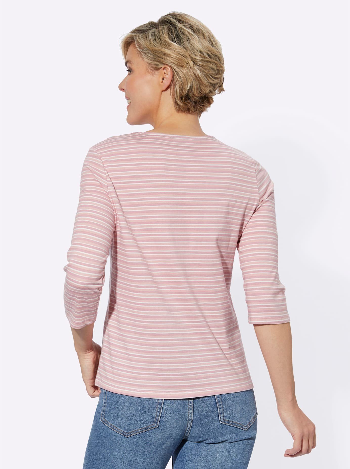 Casual Looks Shirt met 3/4-mouwen Gestreept shirt (1-delig)