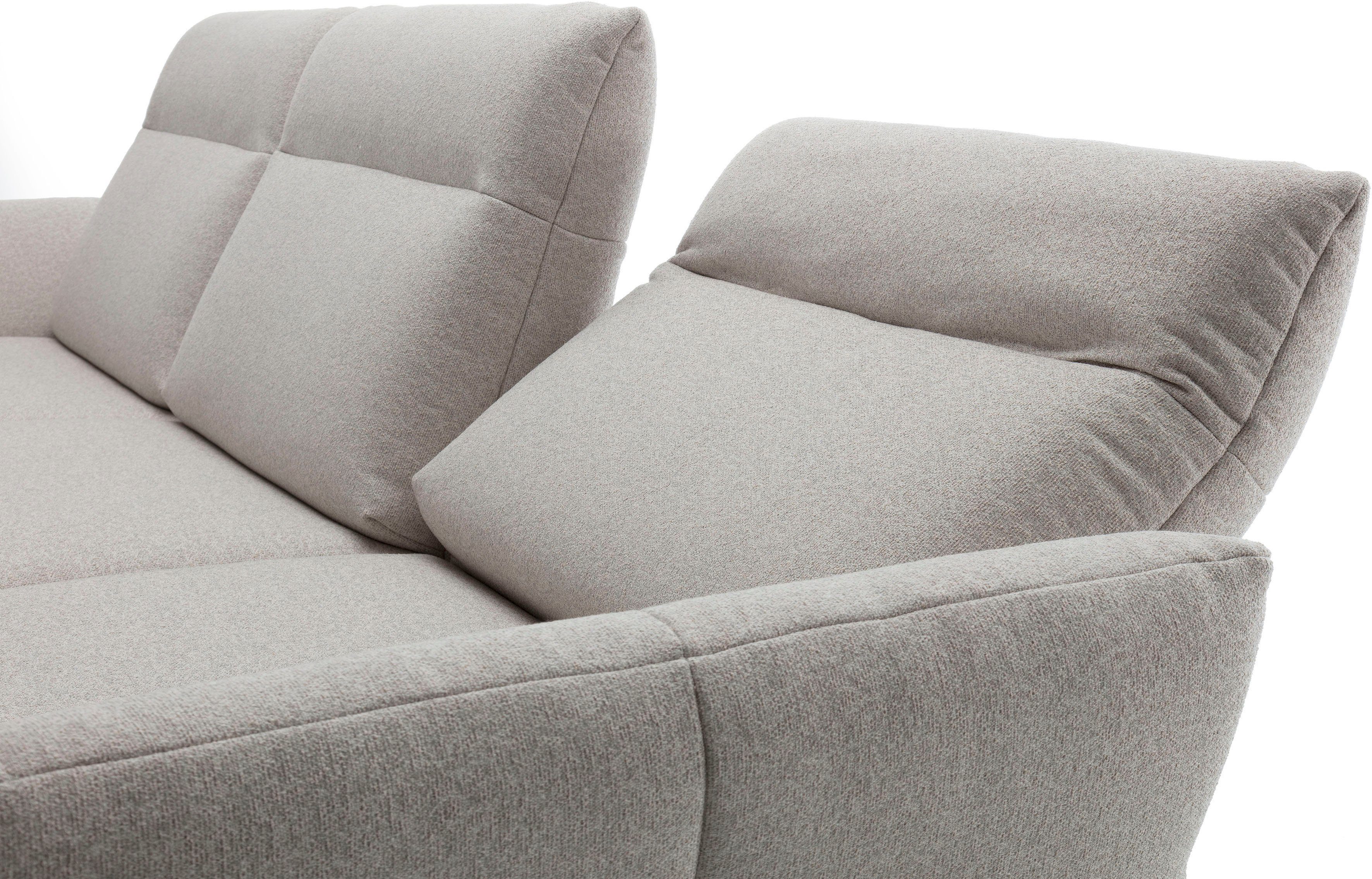 Creation BY ROLF BENZ Hoekbank CR.460 Sokkel in walnotenhout, onderstel in umbra grijs, breedte 338 cm