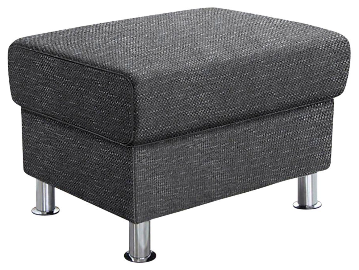 TRENDMANUFAKTUR Hocker Rondo, poef bij de serie, breedte 67 cm, chromen voeten Voetenbank optioneel met verenkern, in verschillende bekledingen bestelbaar