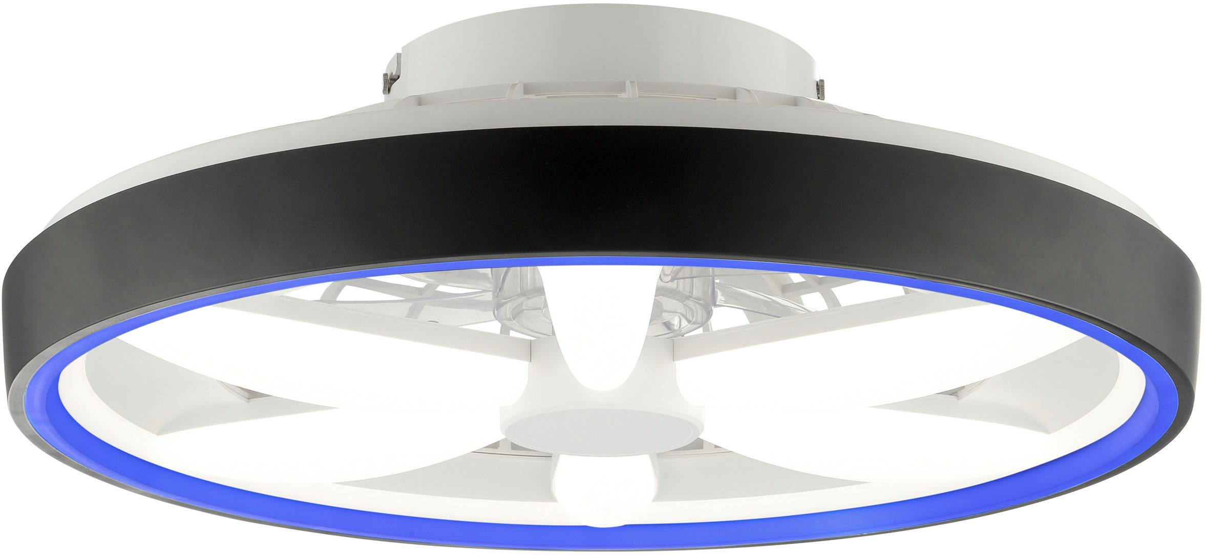Brilliant Leuchten Led-plafondlamp Gaiano Ø 48cm met ventilator, 6400 lm, dimbaar, RGB, 2700-6500 K