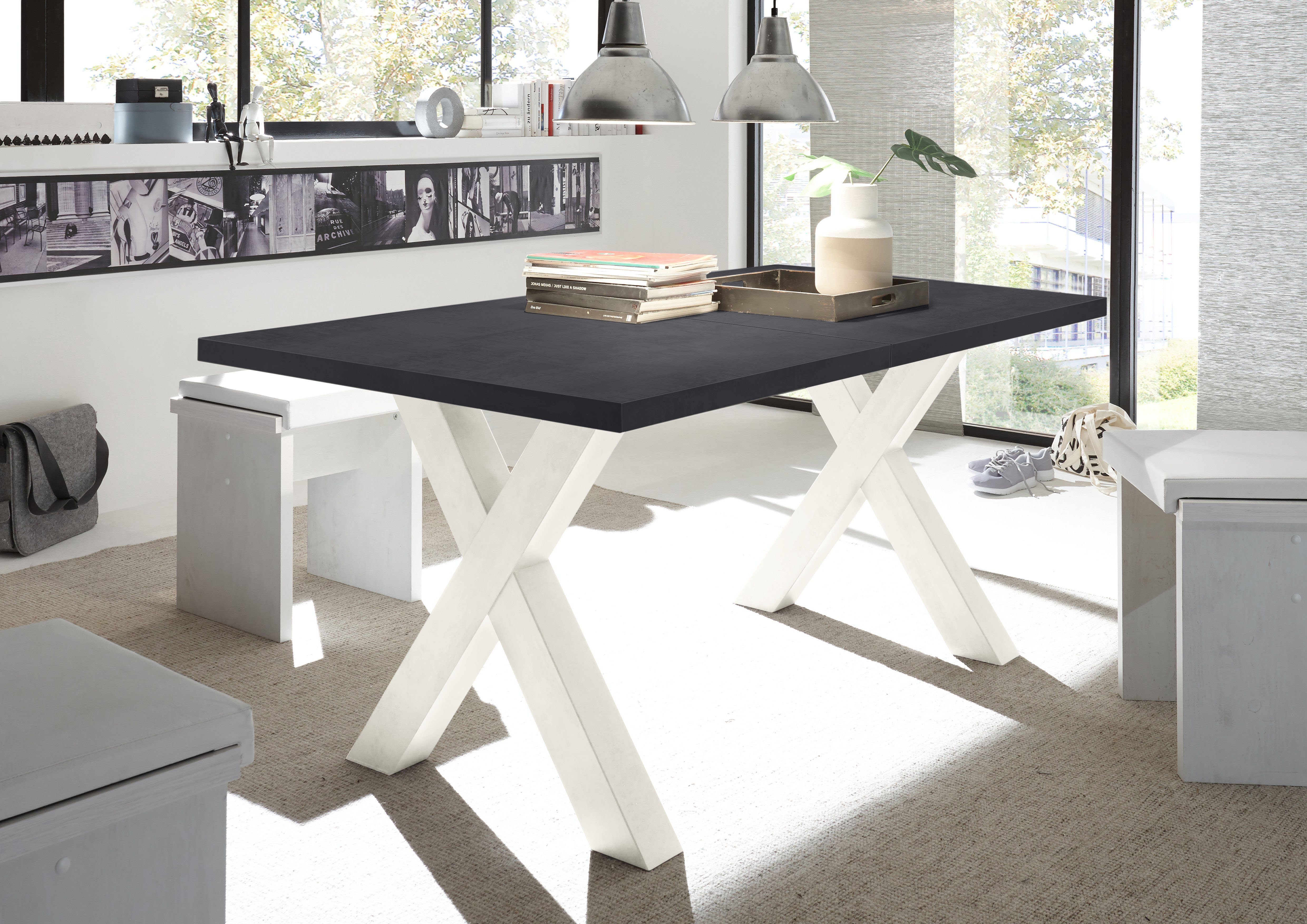 Mäusbacher Eettafel Mister TOPSELLER! met lade (160-210 cm), frame in x-model