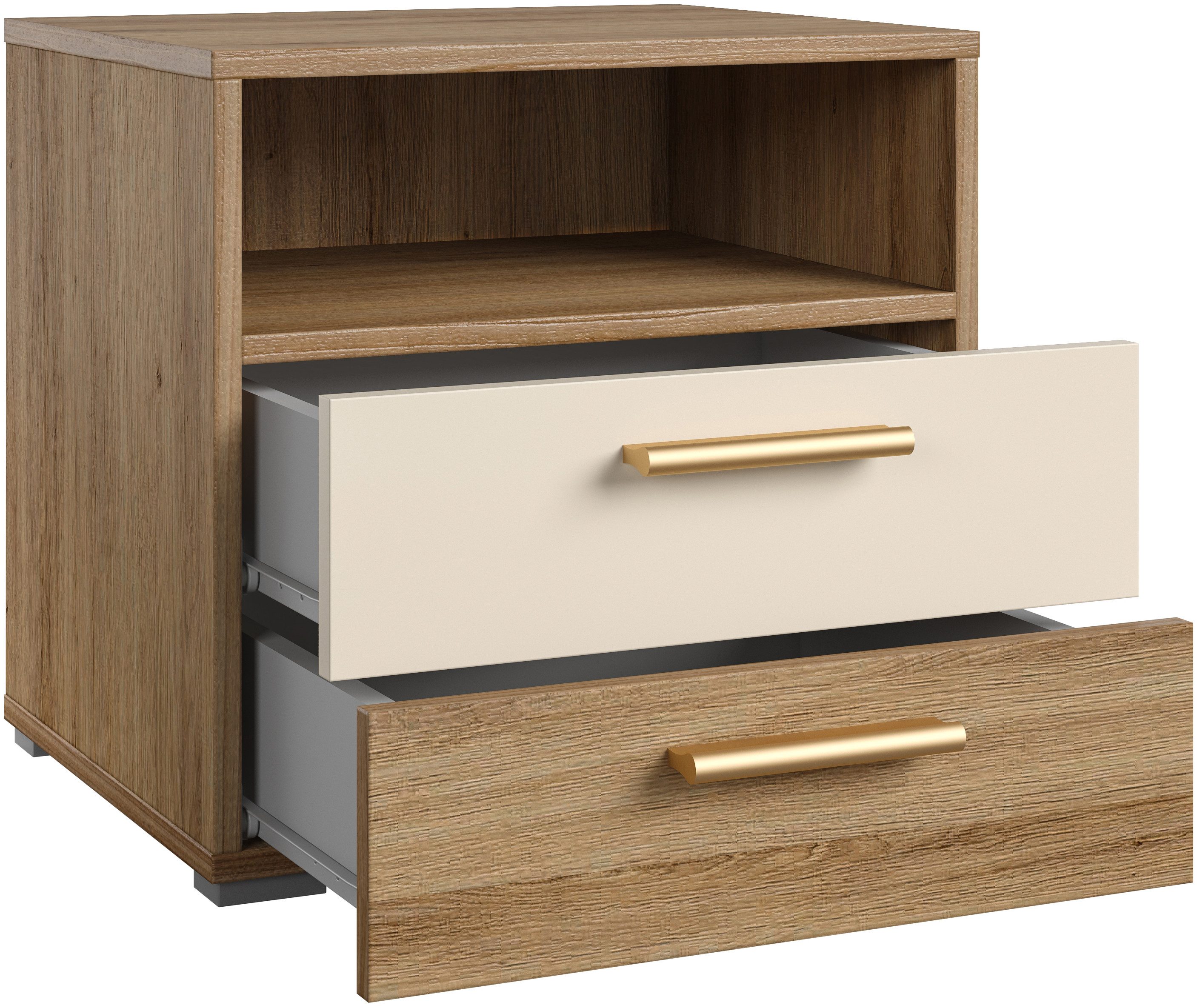 Home affaire Nachtkastje Bitry, breedte 46 cm, moderne nachtkast met 2 lades