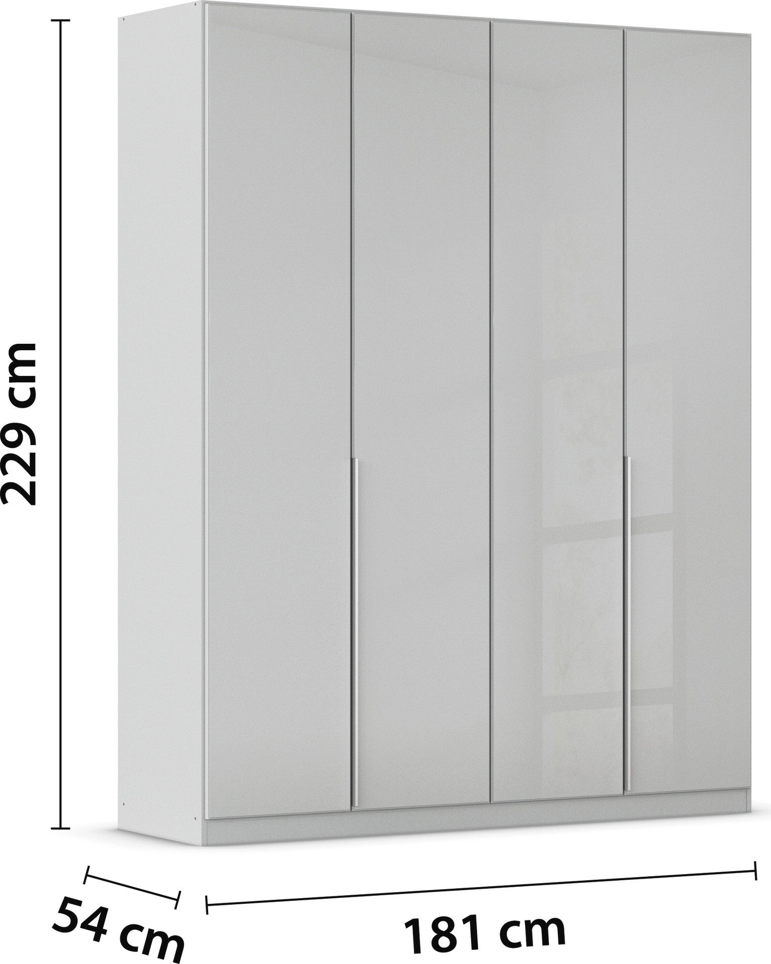 rauch Draaideurkast Kledingkasten kast garderobe AGORDO met glazen front doordachte binnenuitrusting, in 6 breedtes en 2 hoogtes made in germany