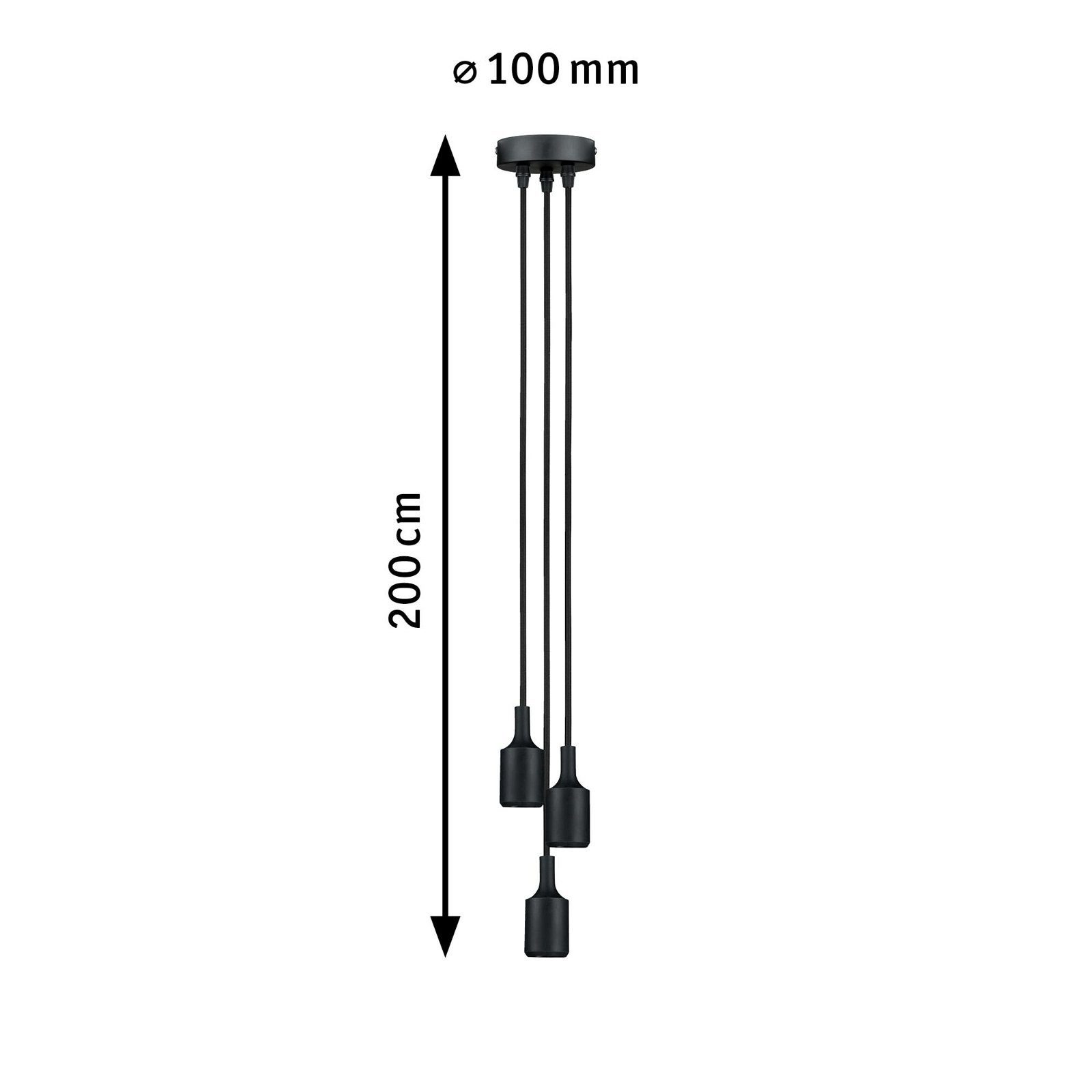 Paulmann Hanglamp Neordic Ketil max. 3x60W Zwart 230V Silikon/Kunststof (1 stuk)
