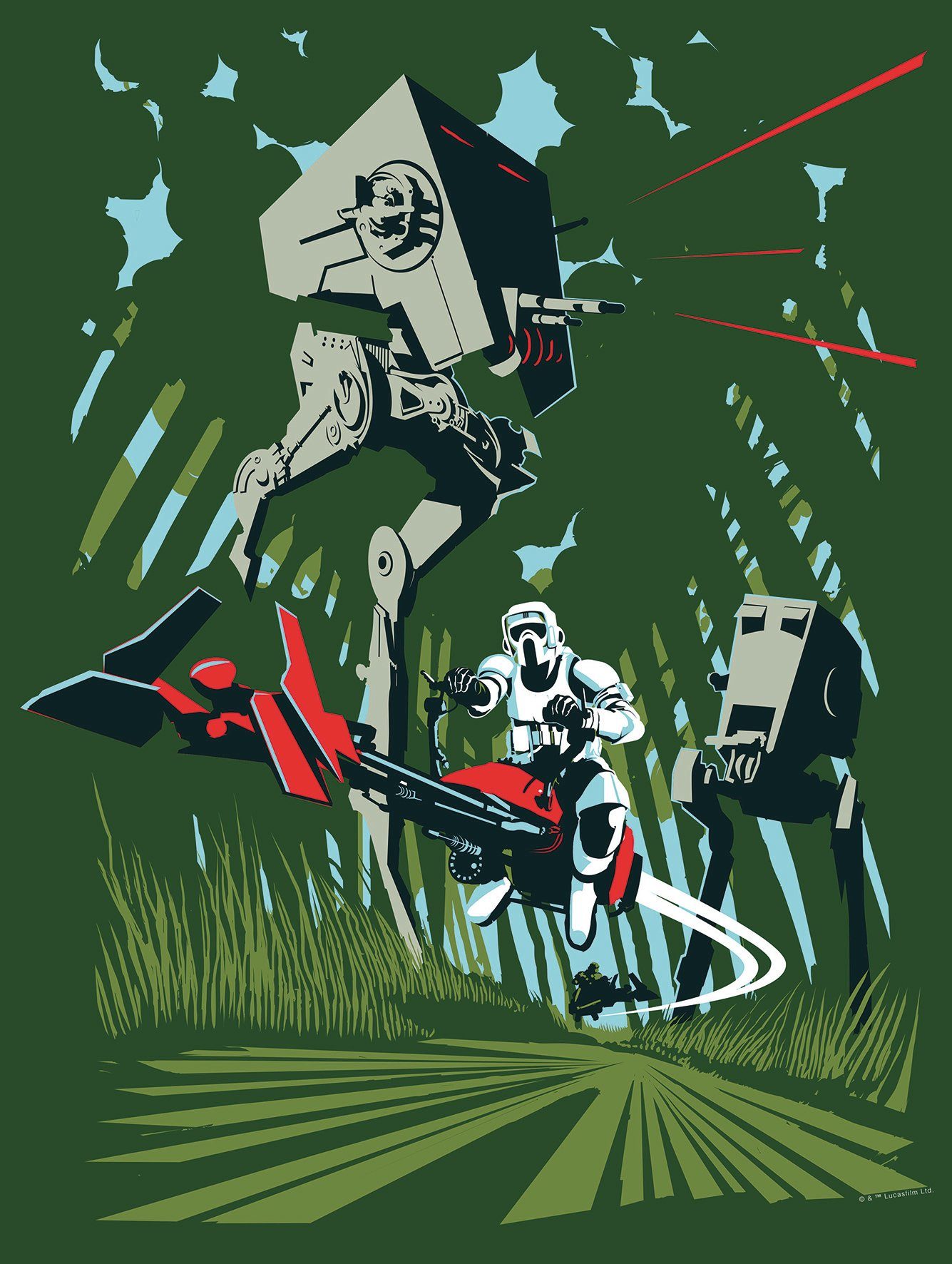 Komar wanddecoratie Star Wars Classic Vector Endor, zonder lijst