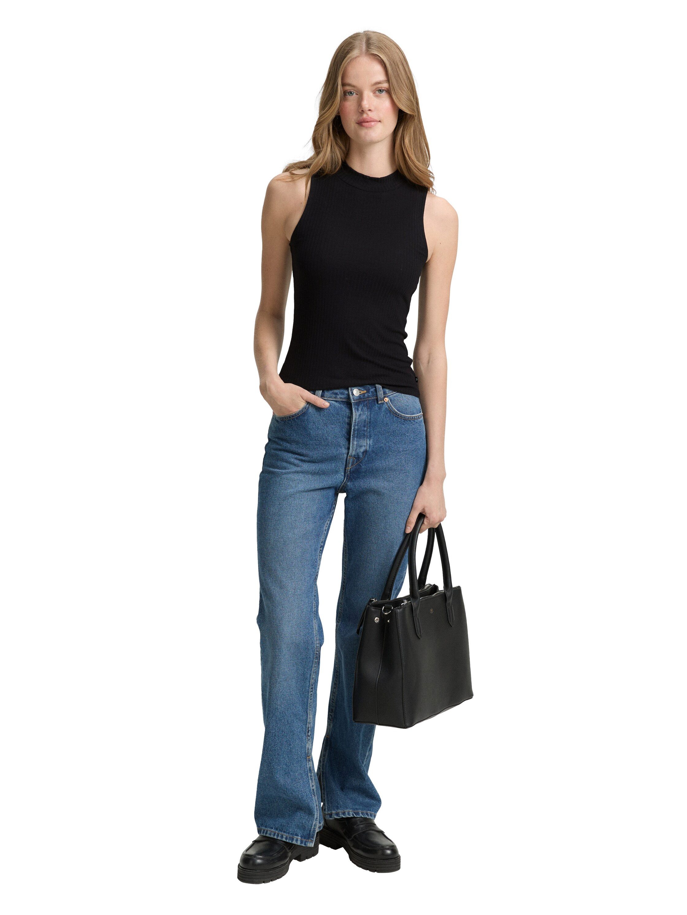 Tom Tailor Denim T-shirt met ribstructuur