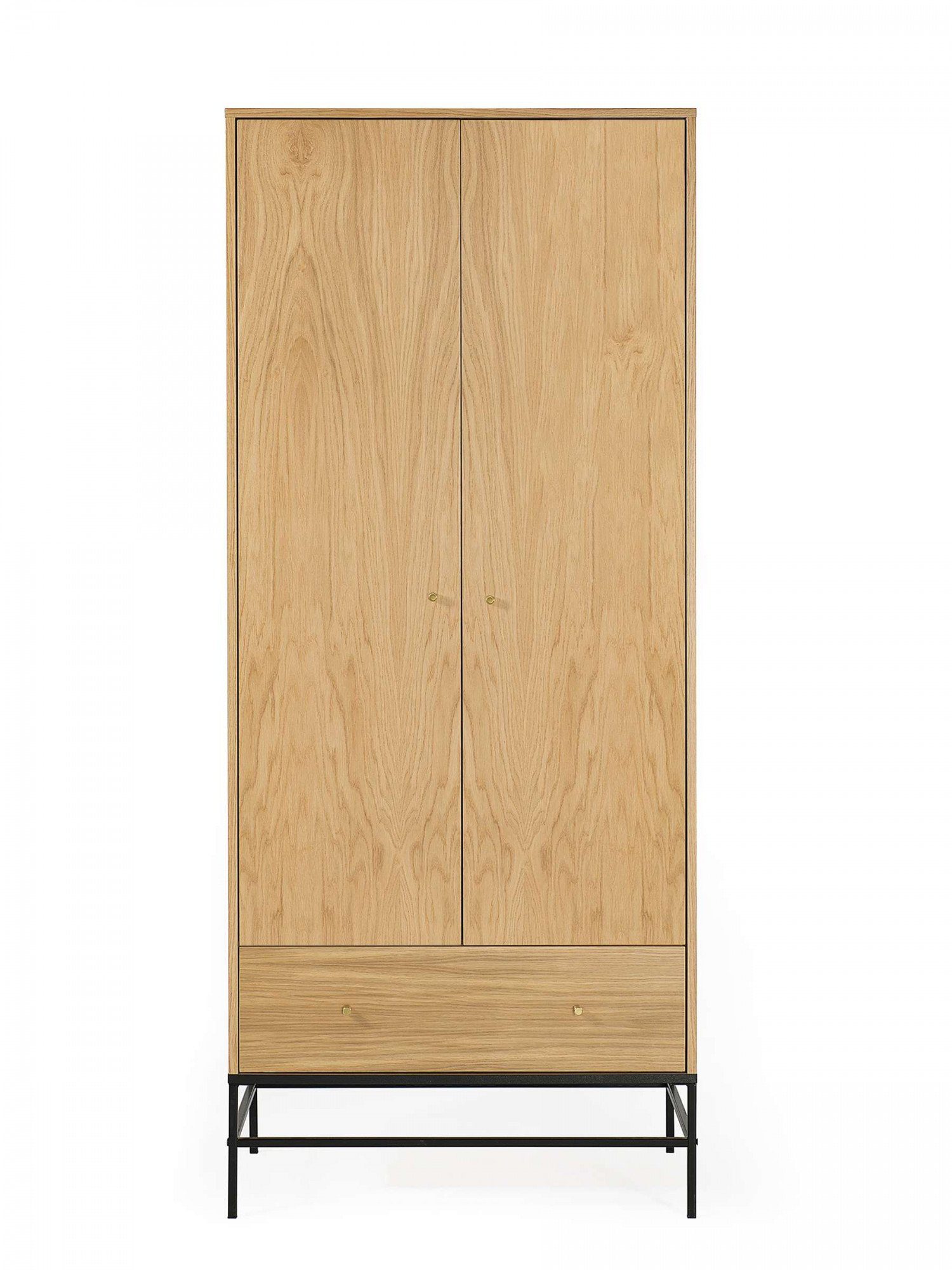 Woodman Kledingkast FLORA Eikenfineer, metalen onderstel, breedte 80 cm