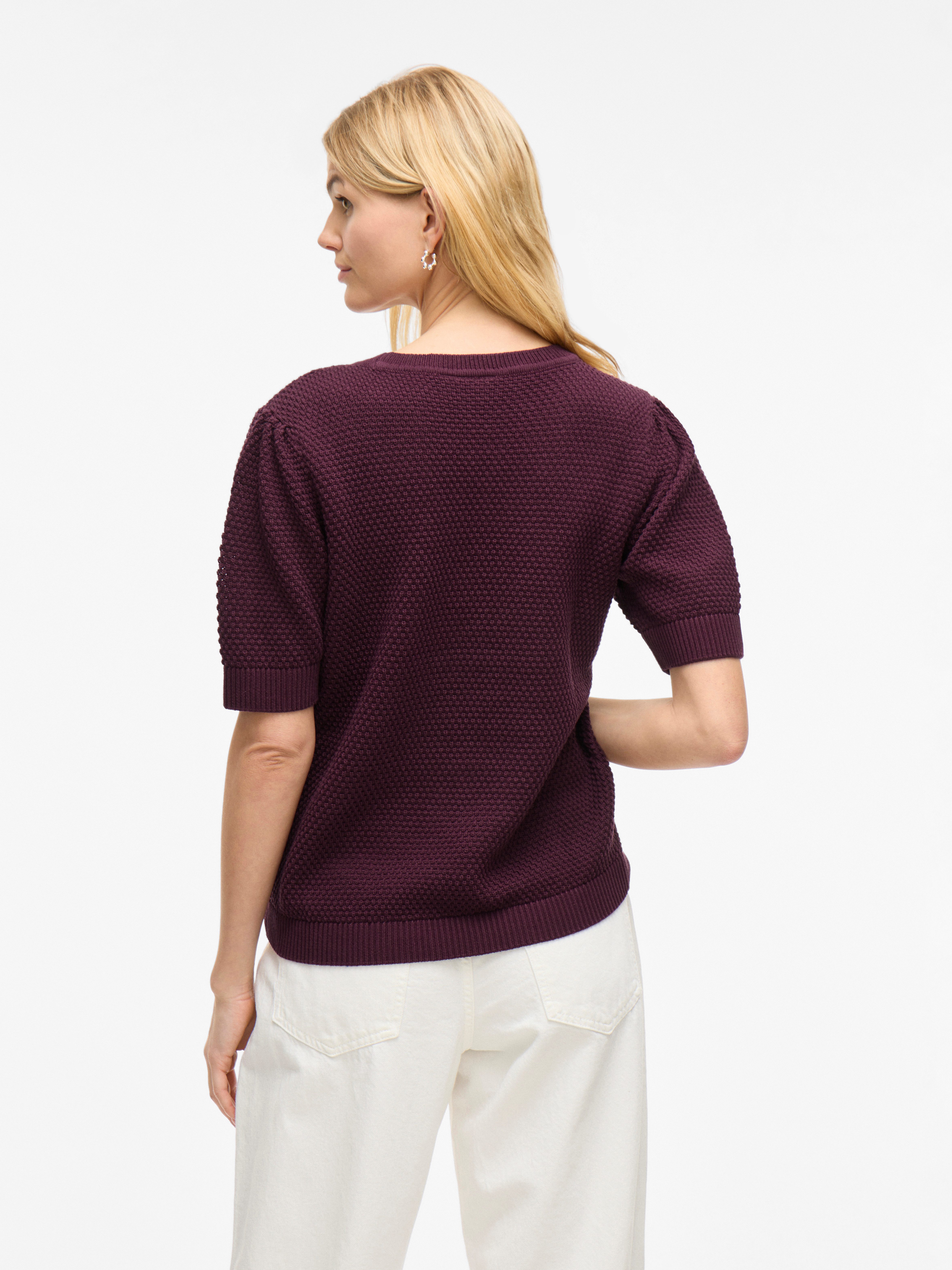 Vila Trui met korte mouwen VIDALO O-NECK S/S KNIT TOP - NOOS