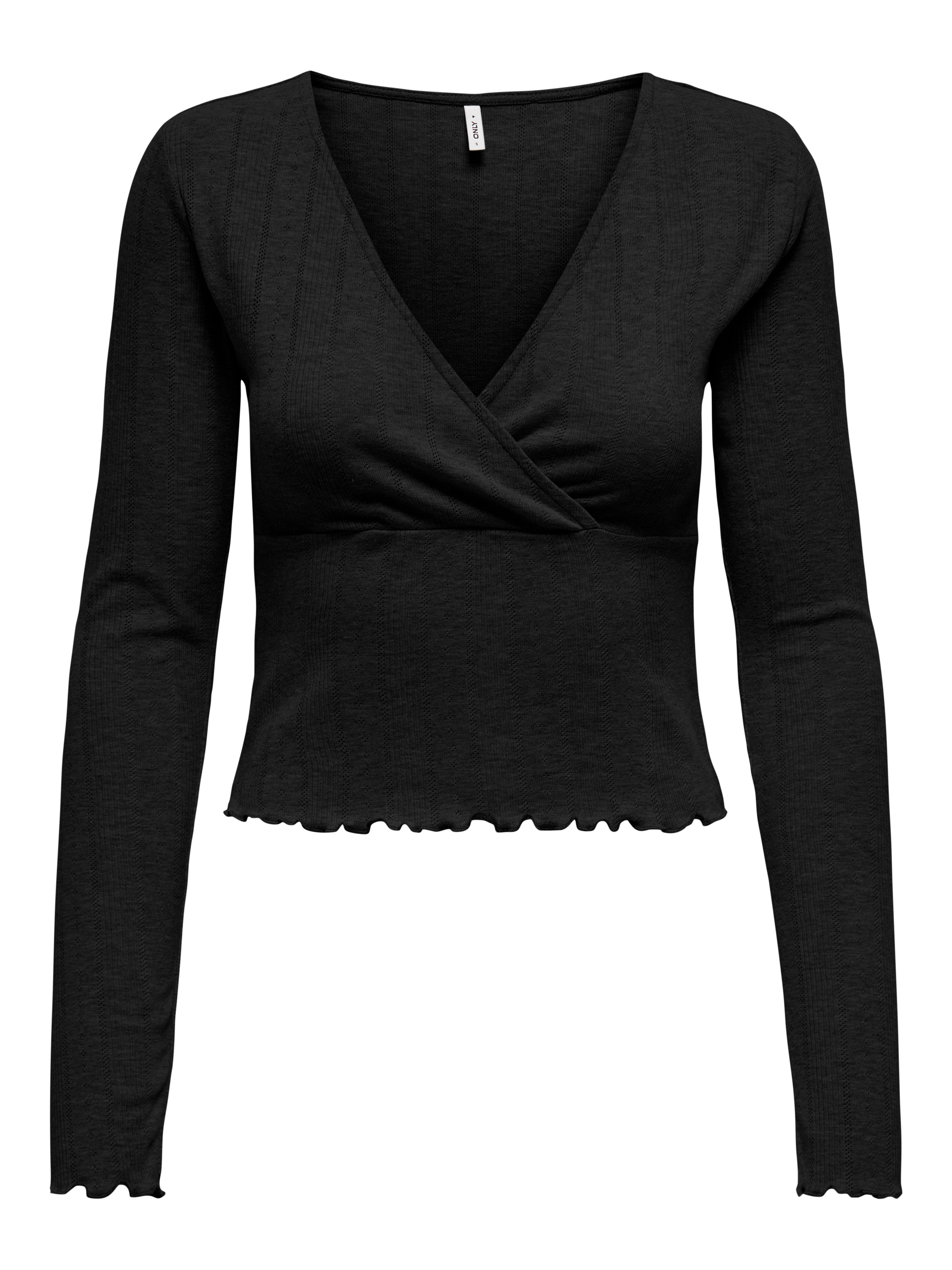Only Shirt met lange mouwen ONLCARLOTTA L/S WRAP TOP JRS