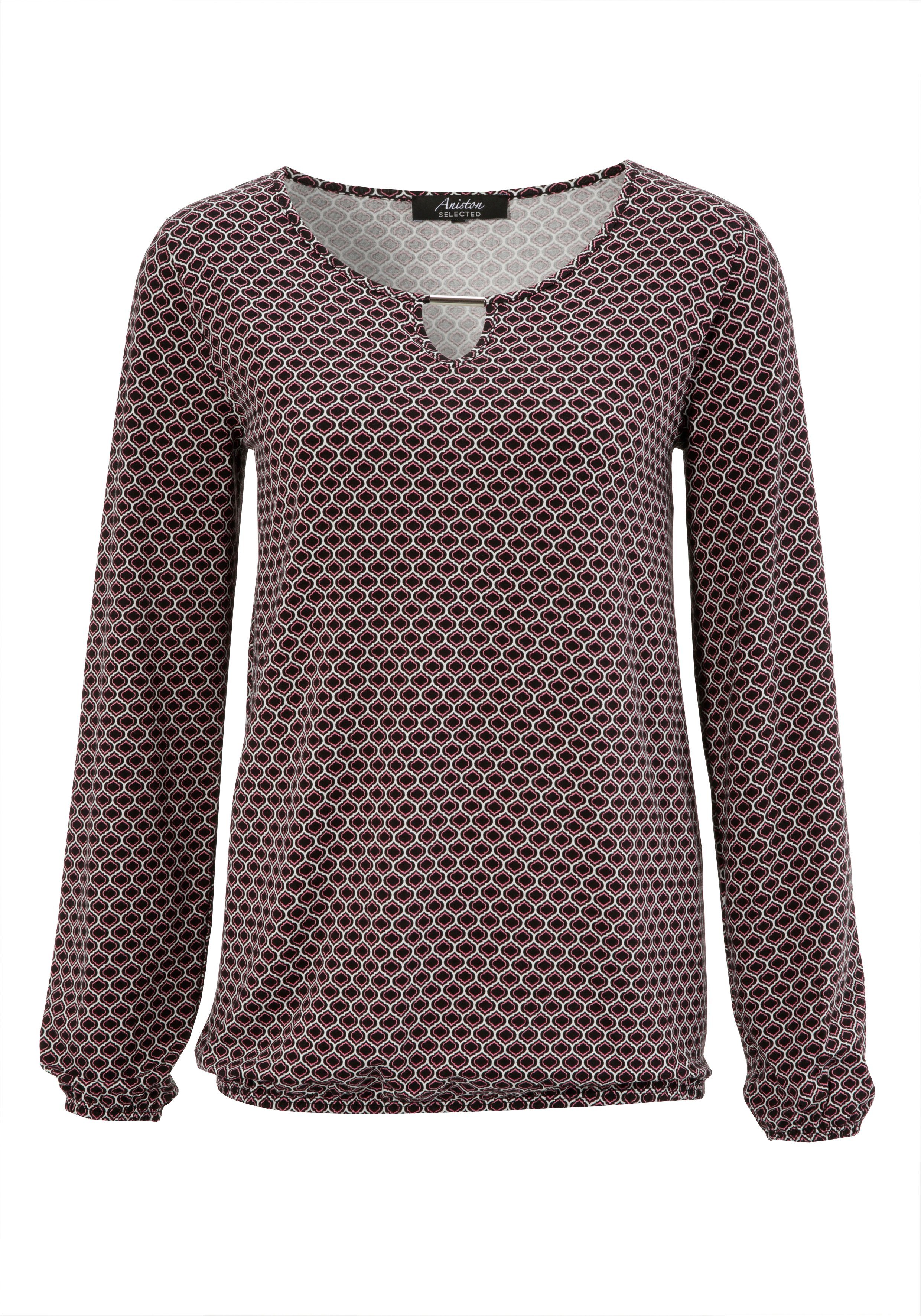 Aniston SELECTED Shirt met lange mouwen in verschillende prints, elk met een sierelement