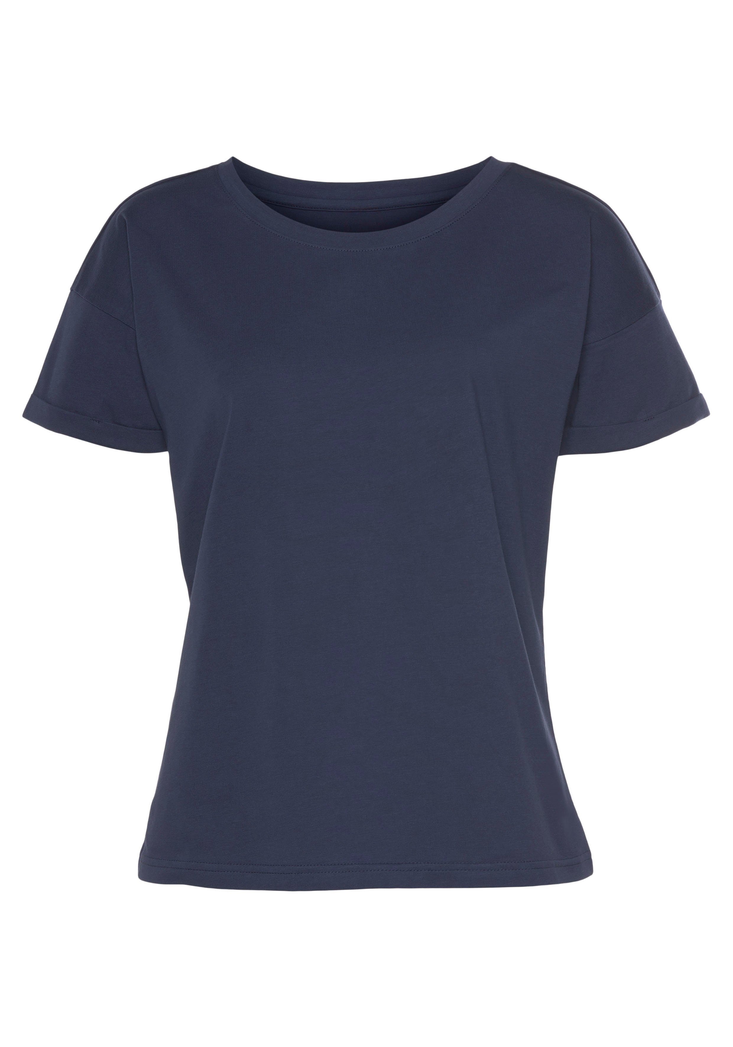 H.I.S T-shirt Met mouwomslagen met mouwomslag, in maritieme stijl, loungewear