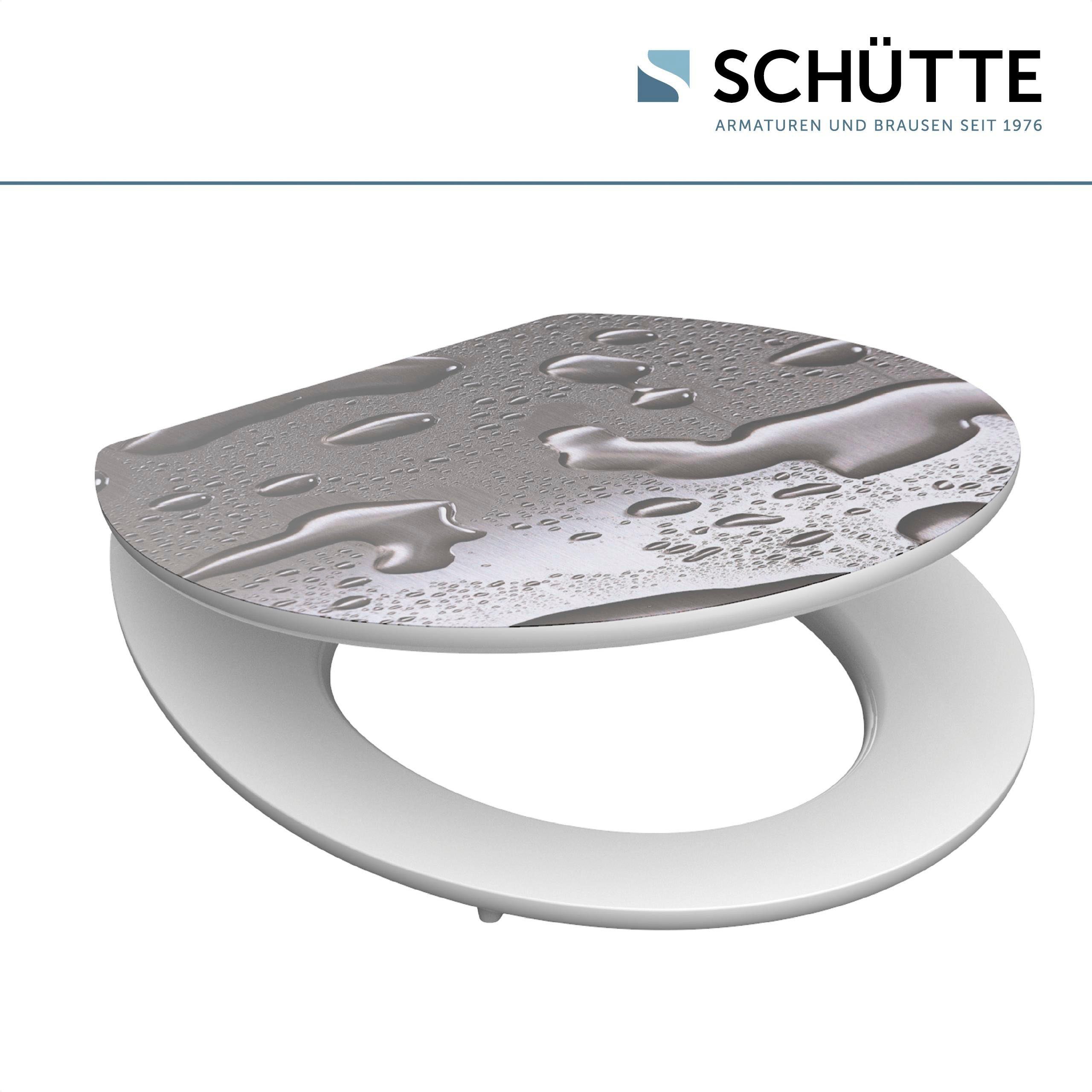 Schütte Toiletzitting Grey steel High gloss met houten mdf-kern, met softclosemechanisme